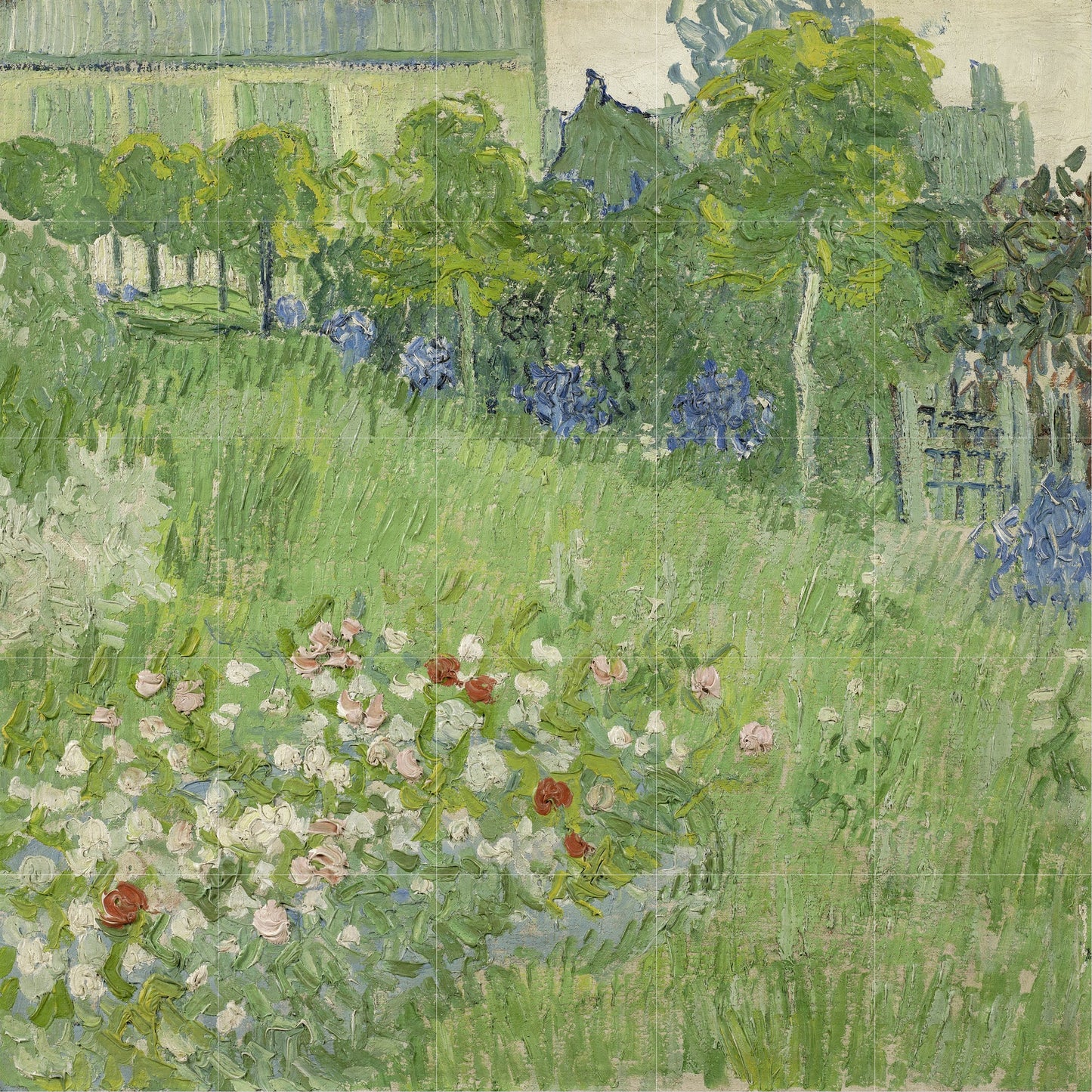 Tile Mural/Mosaic Ceramic Panel of Vincent Van Gogh Doubigny’s Garden - Van Gogh prints - Garden Mural - Gloss Tiles - Flower Mural