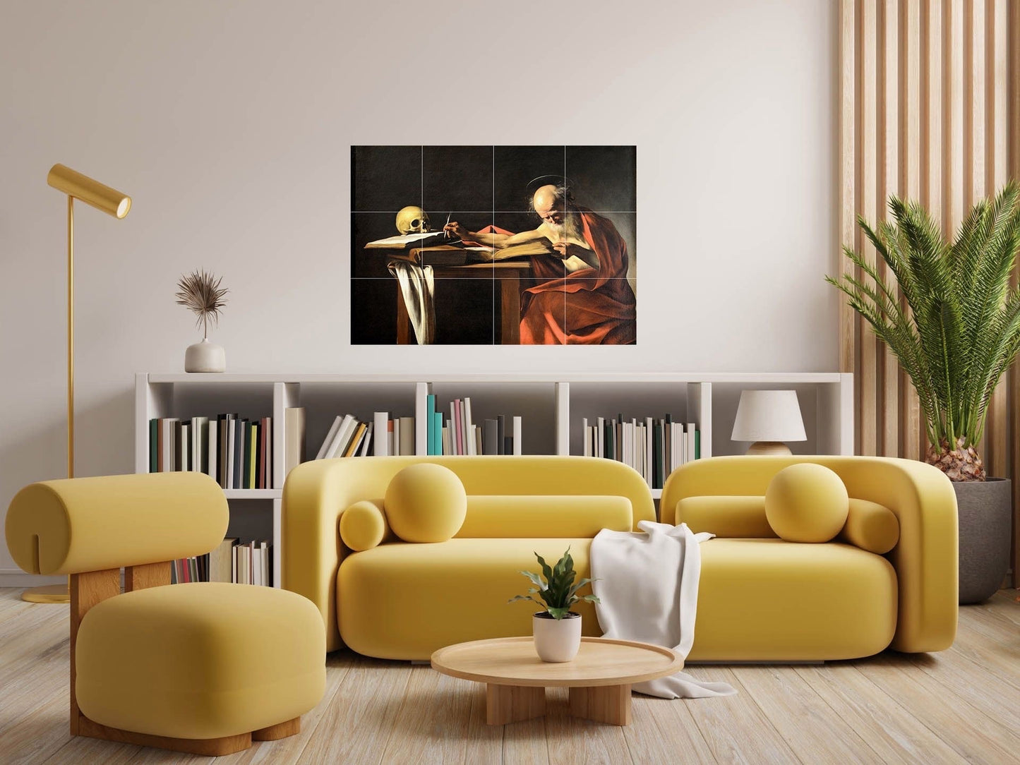 Tile Mural/Mosaic Ceramic Panel of Saint Jerome Writing - Caravaggio Painting - Caravaggio Prints - Caravaggio Wall Art - Caravaggio Art