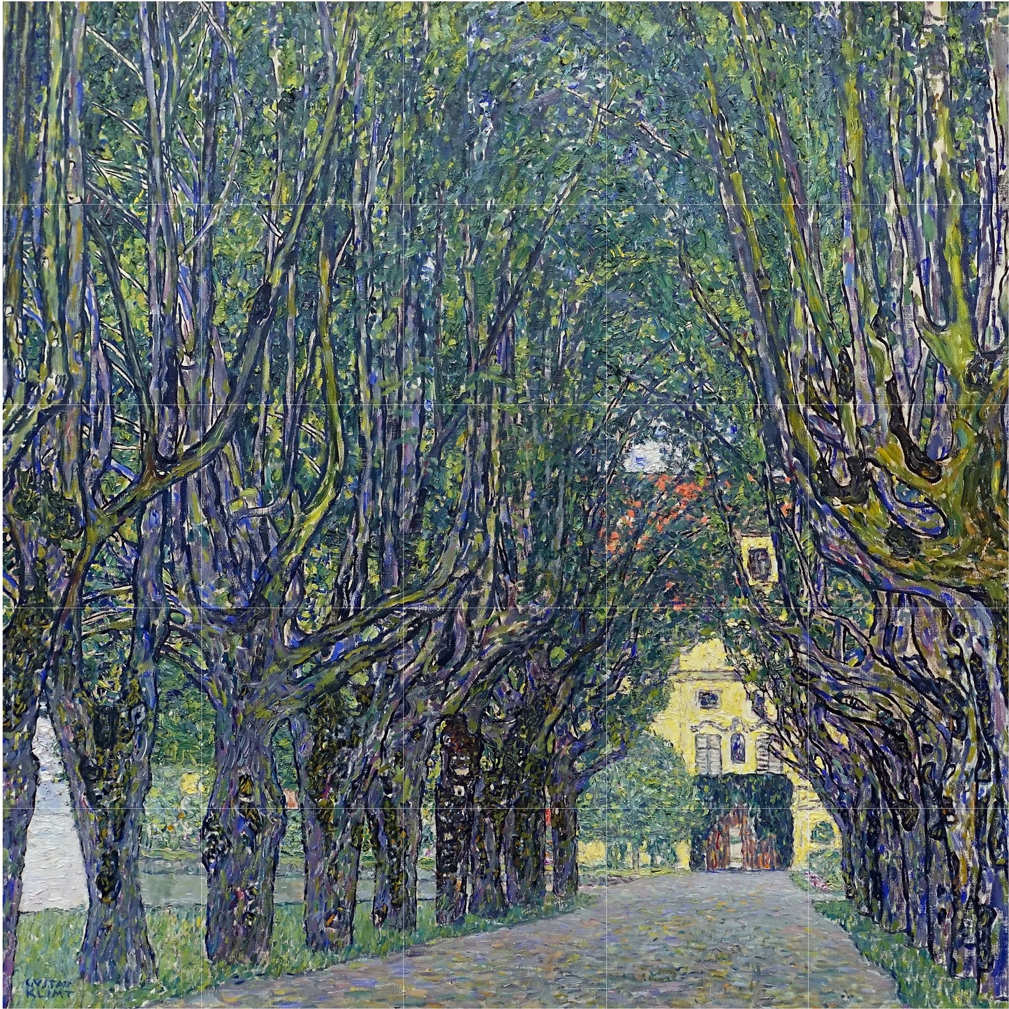 Tile Mural/Mosaic Ceramic Panel of Gustav Klimt Avenue Print - Klimt Wall Art - Gustav Klimt Garden Print - Gustav Klimt Painting