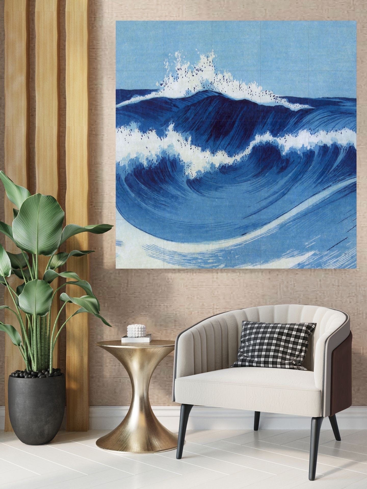Tile Mural/Mosaic Ceramic Panel of Ocean Waves Art Print - Sea Waves Mural - Ocean Waves Home Decor - Tile Mosaic -Ocean Print -Sea Wall Art