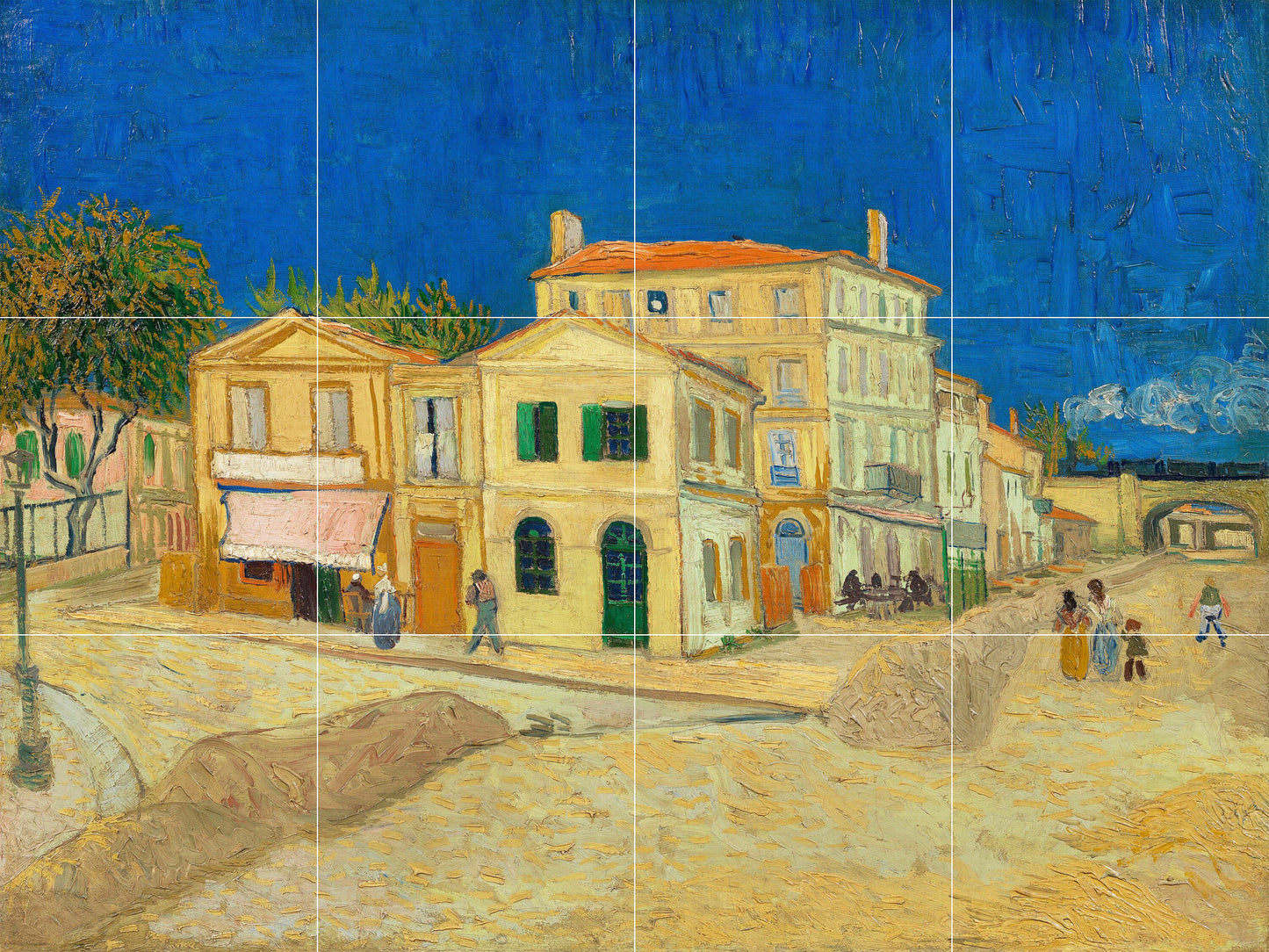 Tile Mural/Mosaic Ceramic Panel of Vincent Van Gogh - The Yellow House - Countryside Mural - Van Gogh Prints - Countryside Wall Art Decor