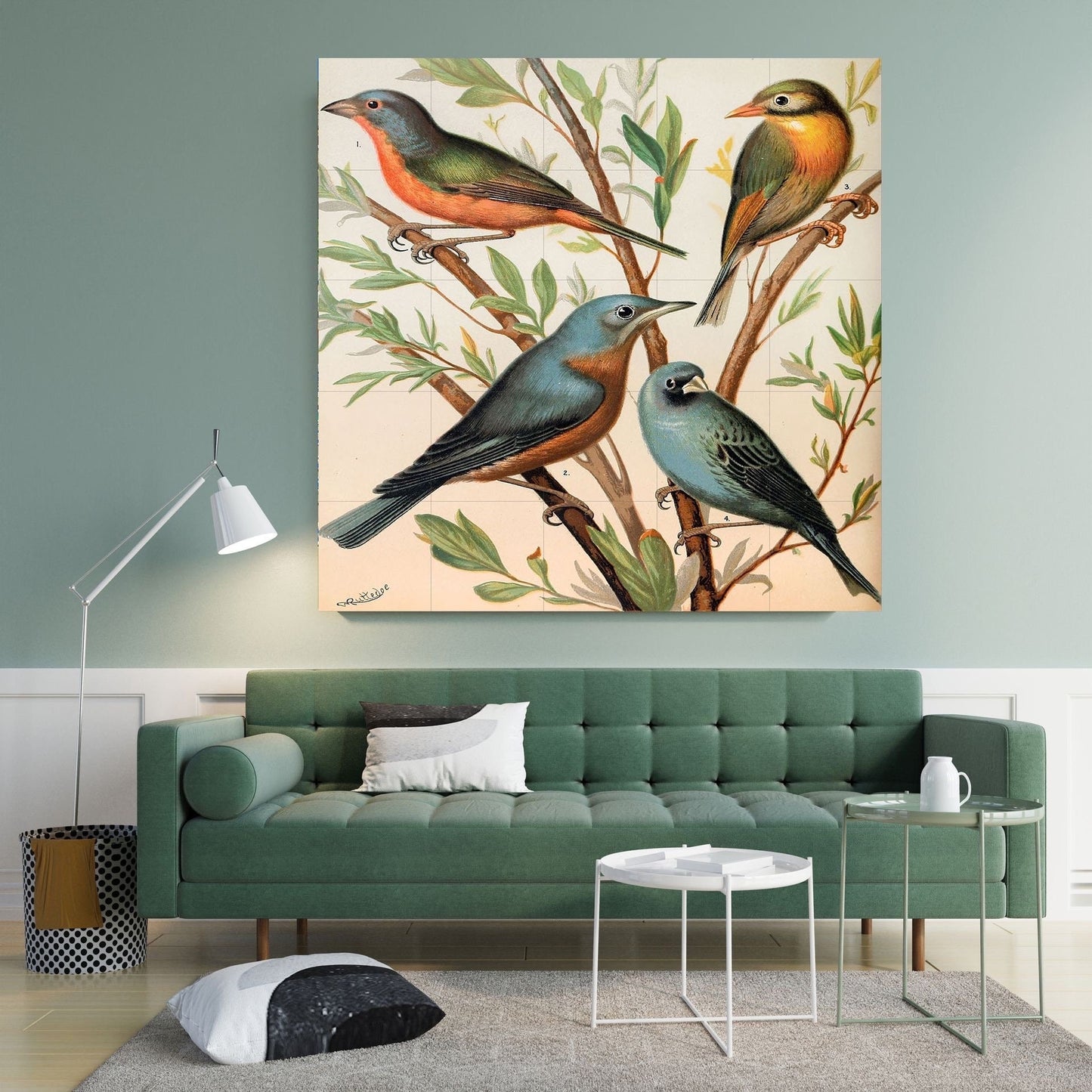 Tile Mural/Mosaic Ceramic Panel of Birds - W A Blakston Prints -Gloss Tiles - Bird Mosaic Art -Bird Painting - Bird Mural - Birds Art Prints