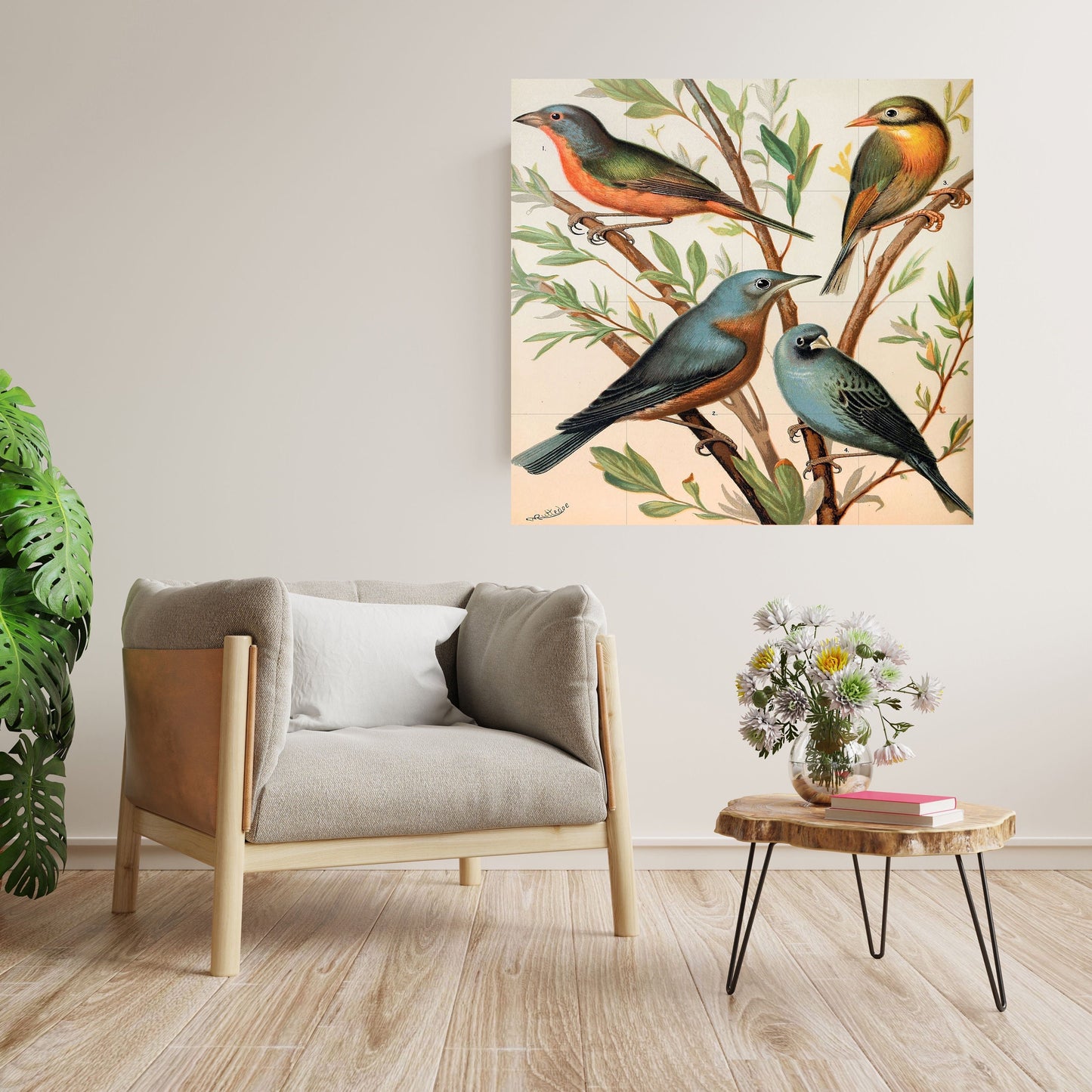 Tile Mural/Mosaic Ceramic Panel of Birds - W A Blakston Prints -Gloss Tiles - Bird Mosaic Art -Bird Painting - Bird Mural - Birds Art Prints