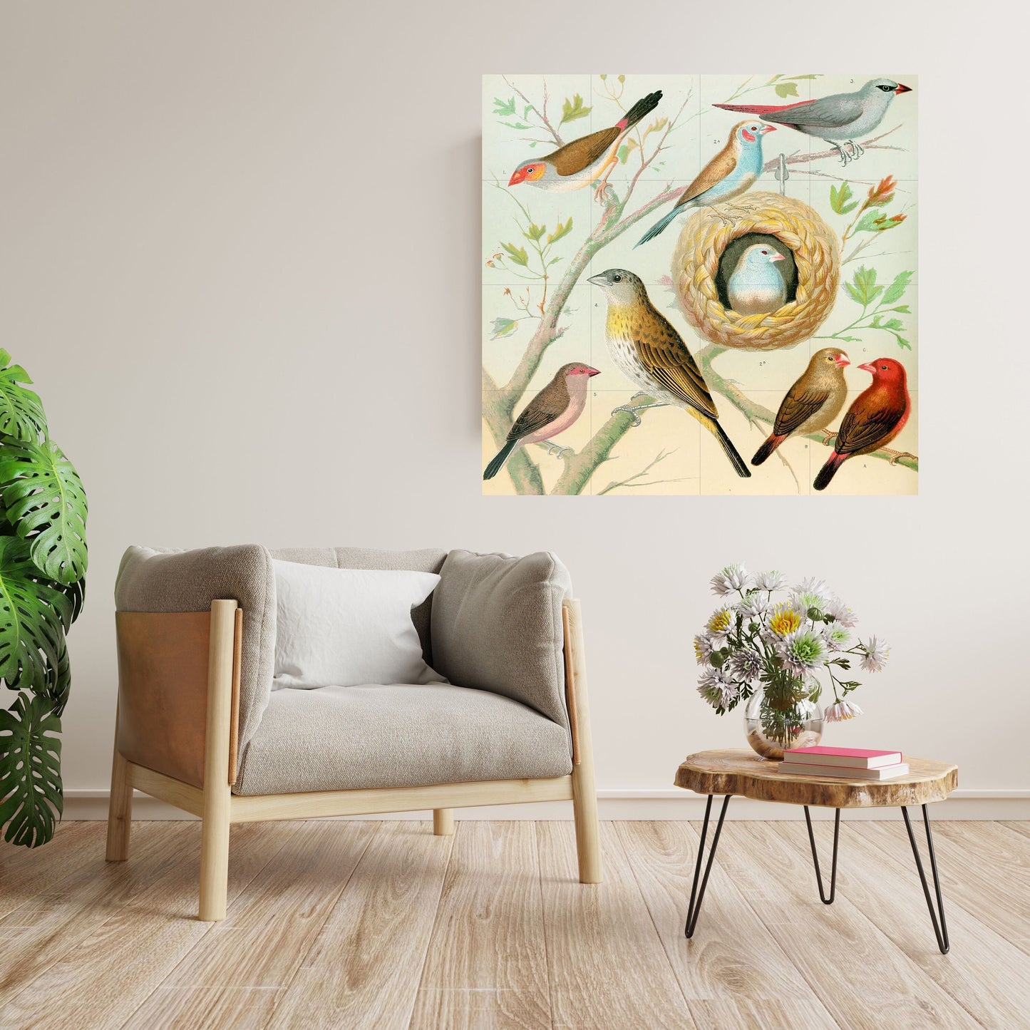 Tile Mural/Mosaic Ceramic Panel of Birds - W A Blakston Prints -Gloss Tiles - Bird Mosaic Art -Bird Painting - Bird Mural - Birds Art Prints