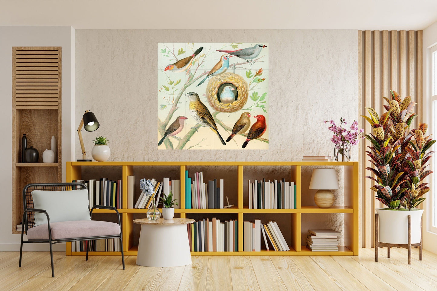 Tile Mural/Mosaic Ceramic Panel of Birds - W A Blakston Prints -Gloss Tiles - Bird Mosaic Art -Bird Painting - Bird Mural - Birds Art Prints