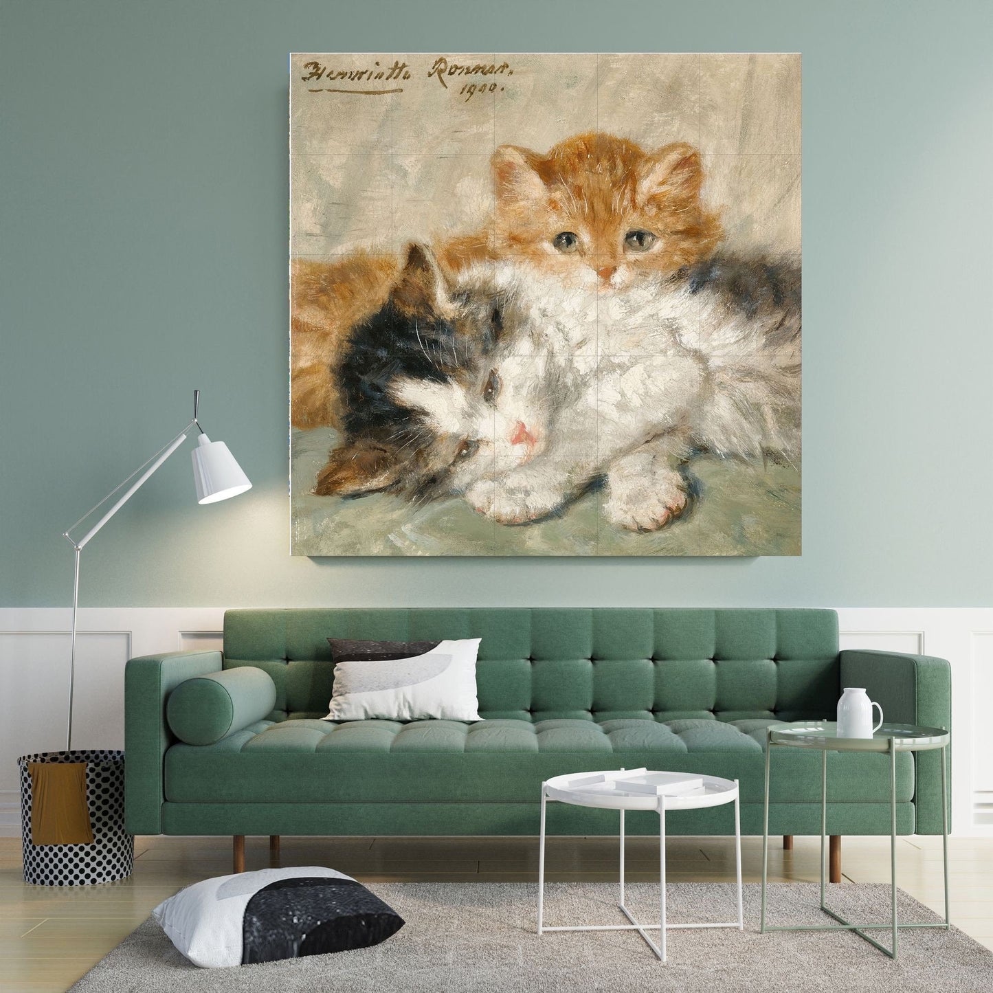 Tile Mural/Mosaic Ceramic Panel of Cat Wall Art - Gloss Tiles - Cat Mosaic Art - Cat Painting - Cat Mural - Kitty Prints - Cat Artwork Print