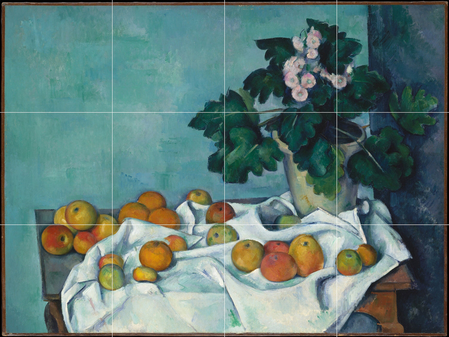 Tile Mural/Mosaic Ceramic Panel of Sill Life with Apples- Claude Monet Print - Fruit Mural -Fruit Wall Art - Fruit Mosaic Tiles -Gloss Tiles