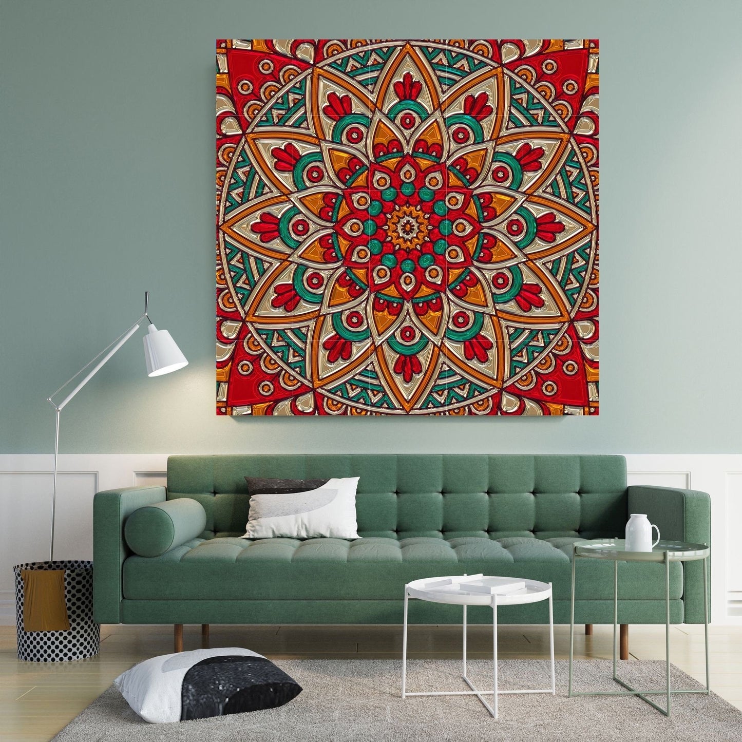 Tile Mural/Mosaic Ceramic Panel of Mandala Pattern - Mandala Wall Art - Mandala Print - Mandala Home Decor - Mandala Print - Mandala Art