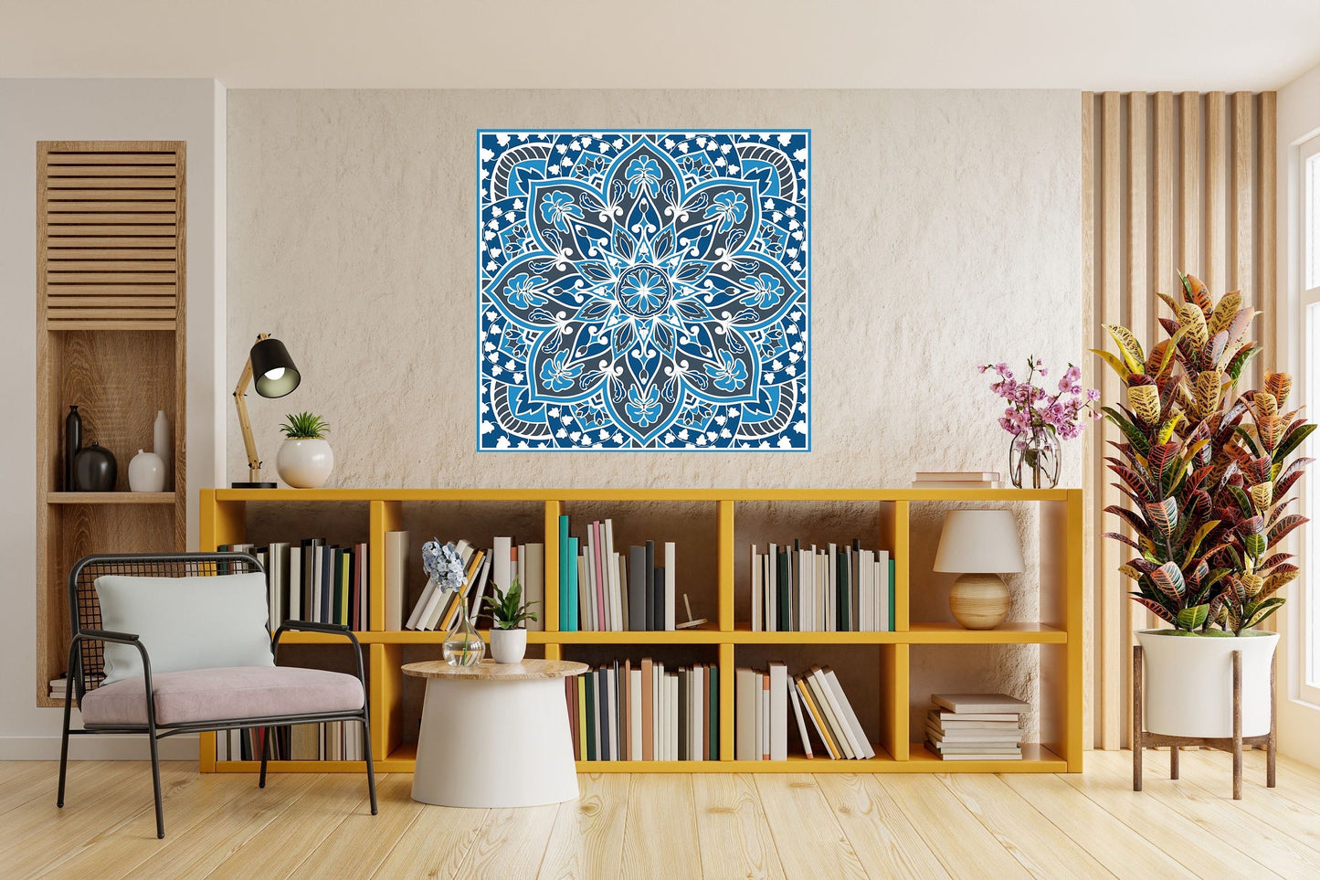 Tile Mural/Mosaic Ceramic Panel of Arabic Pattern -Arabic art decor -Moroccan Wall Art - Tile Mural -Home Decor -Tile Mosaic- Moroccan decor