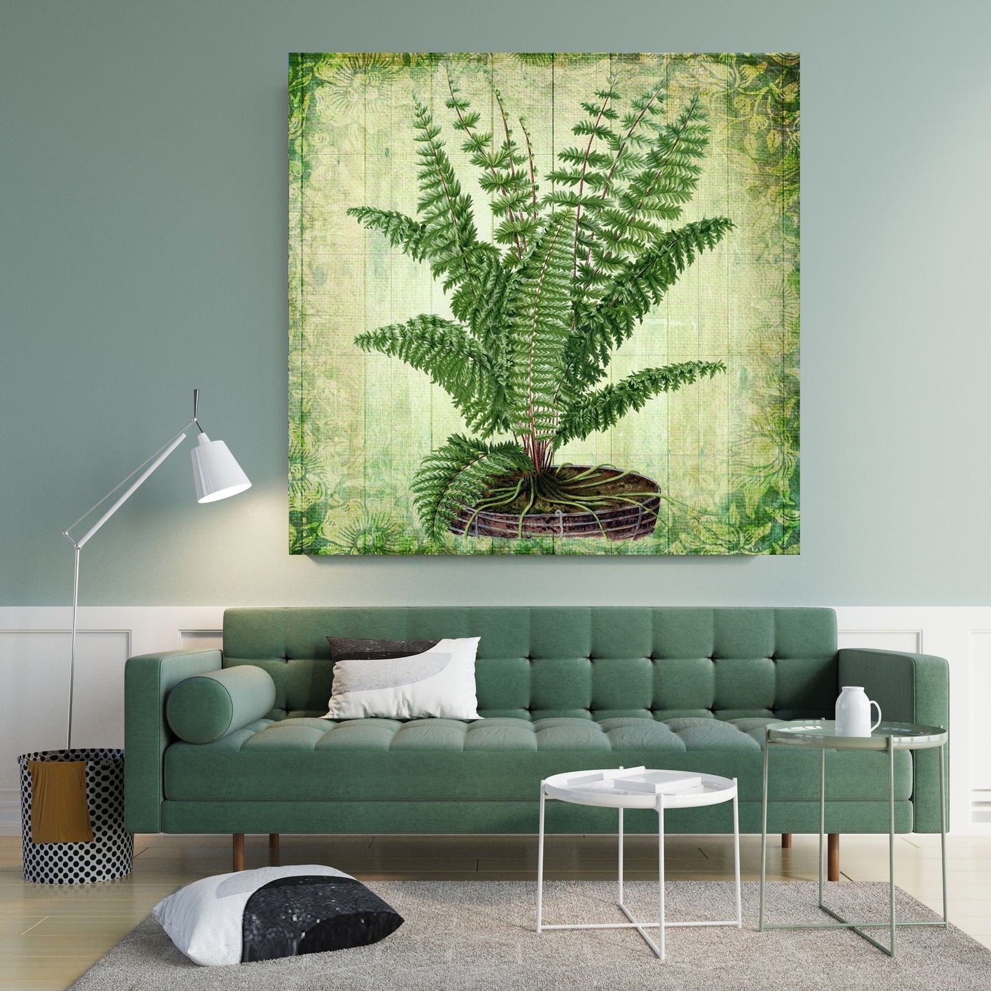 Tile Mural/Mosaic Ceramic of Fern - Nature Print - Botanical Wall Art - Plant Print - Fern Mural - Gloss Tiles - Botanical Print - Plant Art