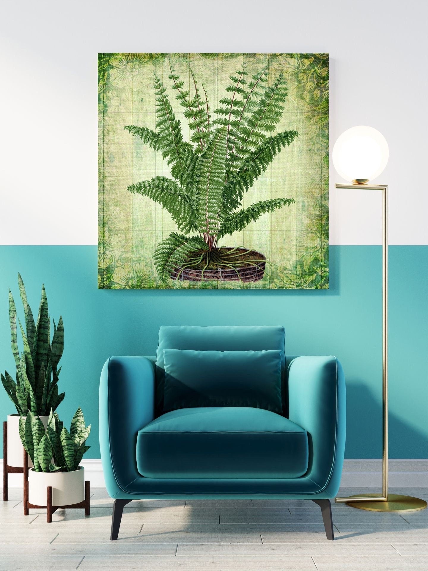 Tile Mural/Mosaic Ceramic of Fern - Nature Print - Botanical Wall Art - Plant Print - Fern Mural - Gloss Tiles - Botanical Print - Plant Art