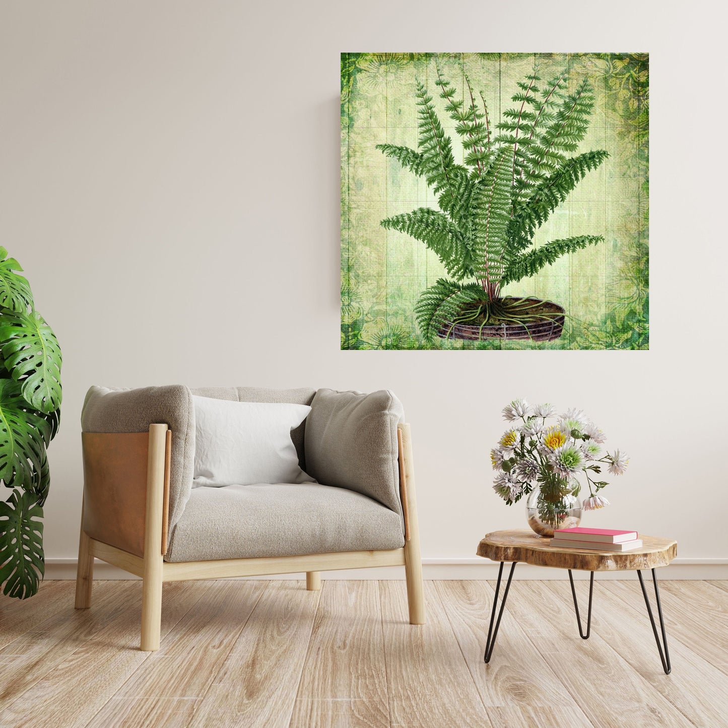 Tile Mural/Mosaic Ceramic of Fern - Nature Print - Botanical Wall Art - Plant Print - Fern Mural - Gloss Tiles - Botanical Print - Plant Art