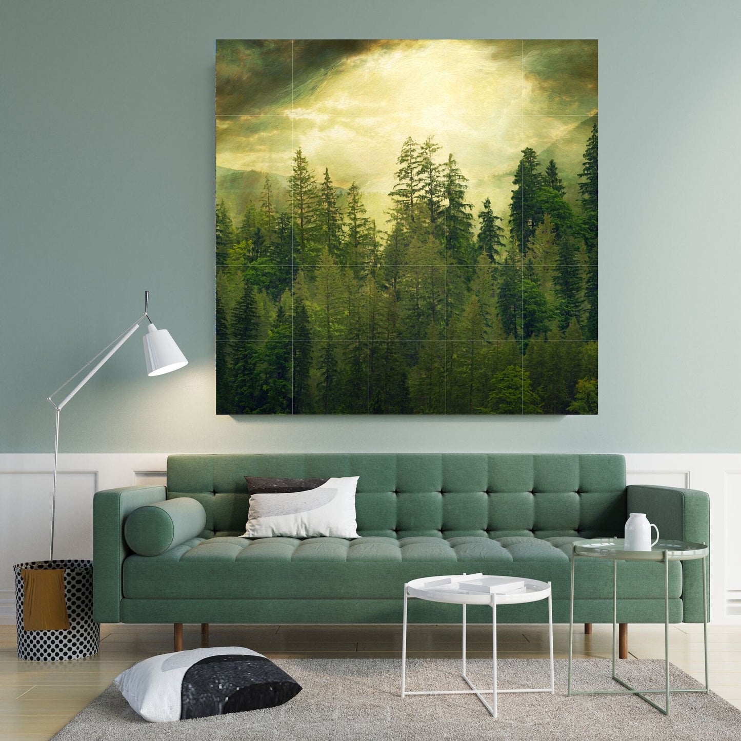 Tile Mural/Mosaic Ceramic Panel of a Misty Forest - Foggy Forest - Forest Wall Art - Forest Print - Forest Landscape - Misty Forest Art