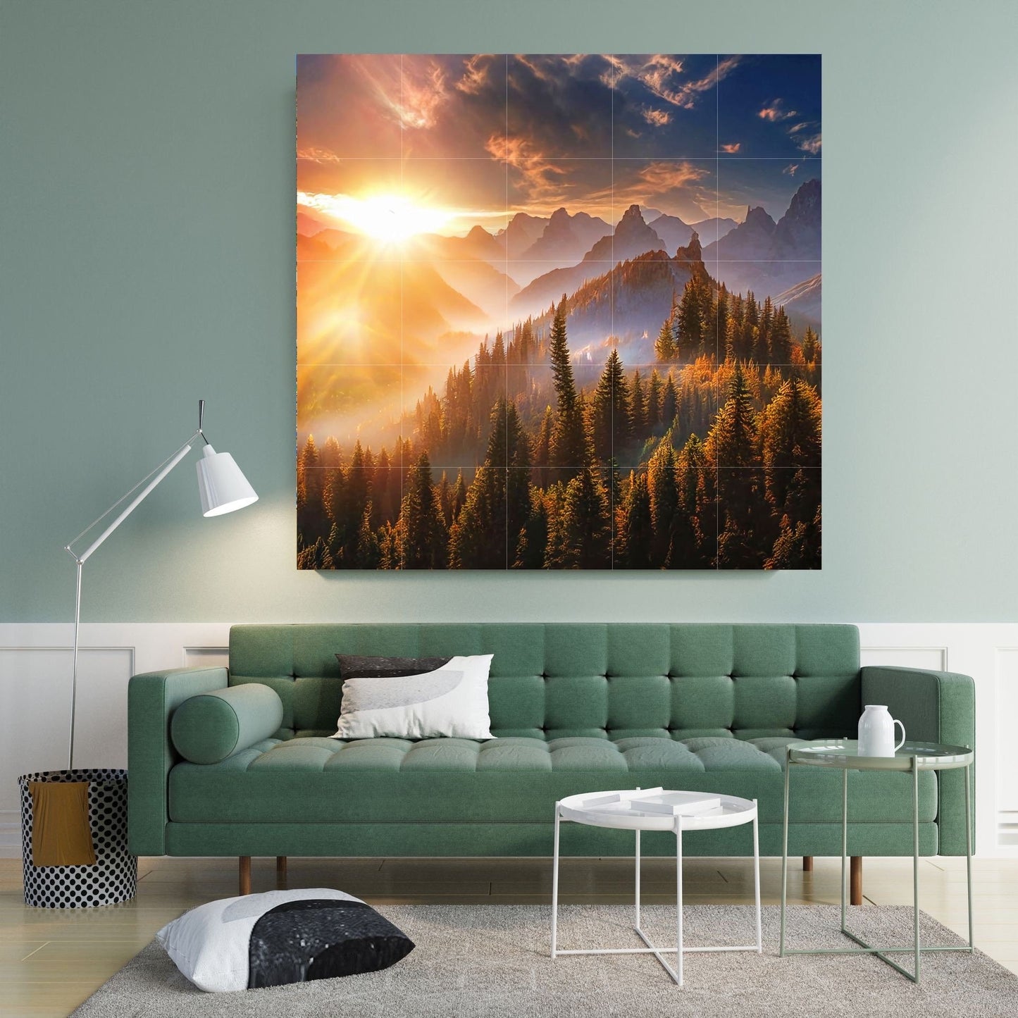 Tile Mural/Mosaic Ceramic Panel of a Misty Forest - Foggy Forest - Forest Wall Art - Forest Print - Foggy Mountain Art - Misty Forest Art