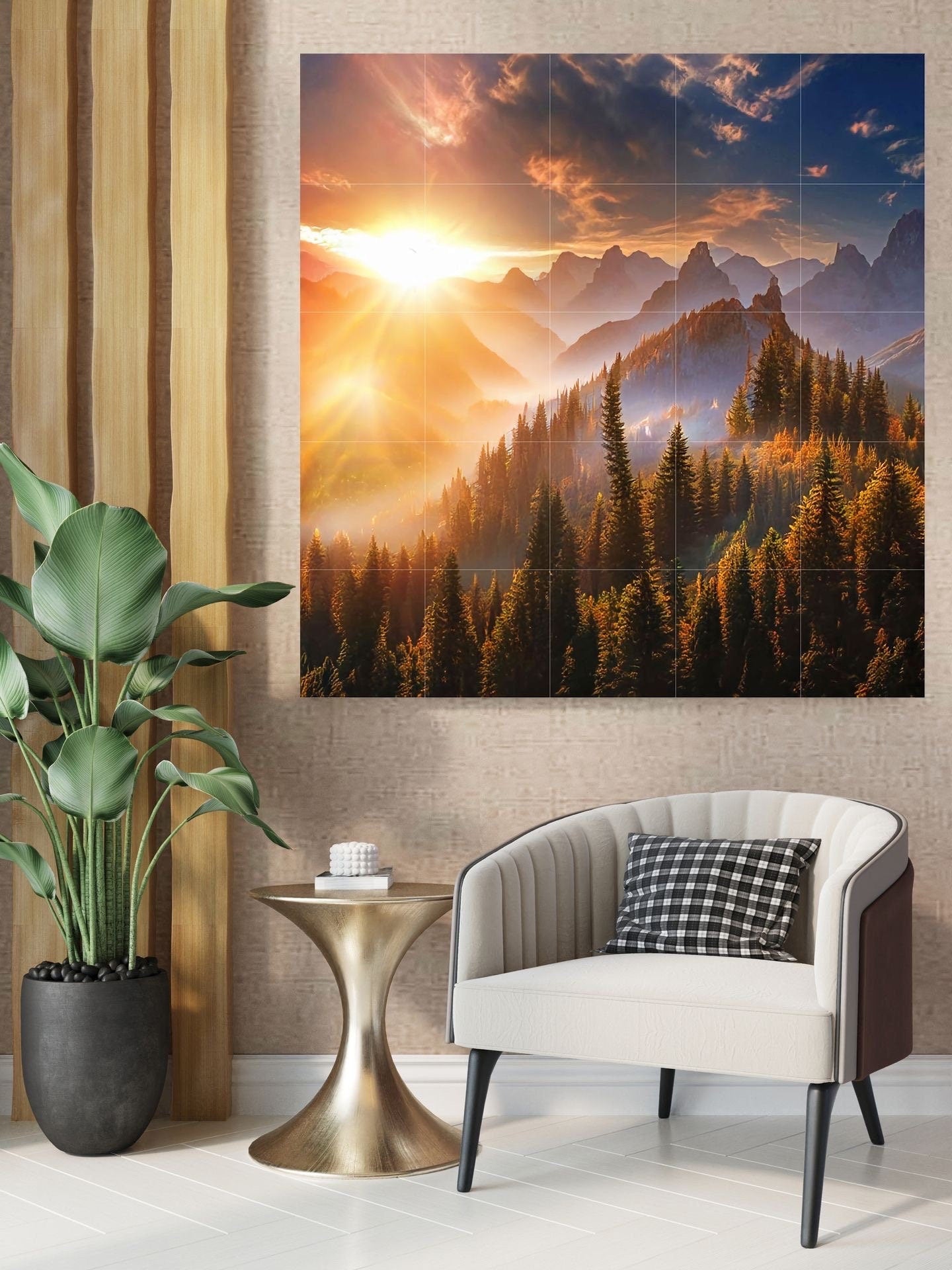 Tile Mural/Mosaic Ceramic Panel of a Misty Forest - Foggy Forest - Forest Wall Art - Forest Print - Foggy Mountain Art - Misty Forest Art