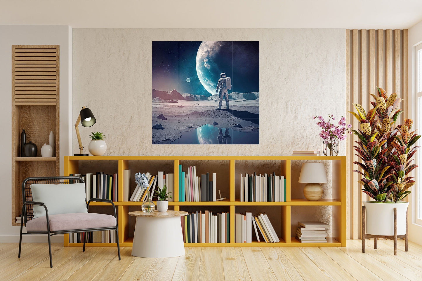 Tile Mural/Mosaic Ceramic Panel of Space Art Print - Astronaut Art Print - Space Wall Art - Space Prints - Space Mural - Gloss Tiles