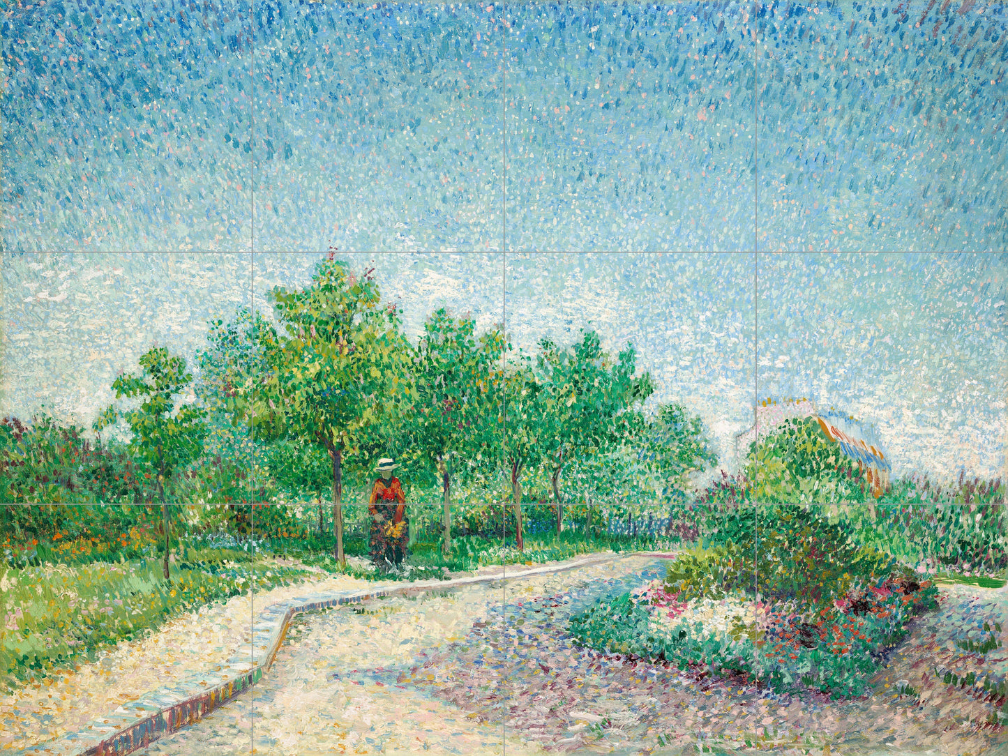 Tile Mural/Mosaic Ceramic Panel of Vincent Van Gogh - Square Saint Pierre - Countryside Mural - Van Gogh Print - Countryside Wall Art