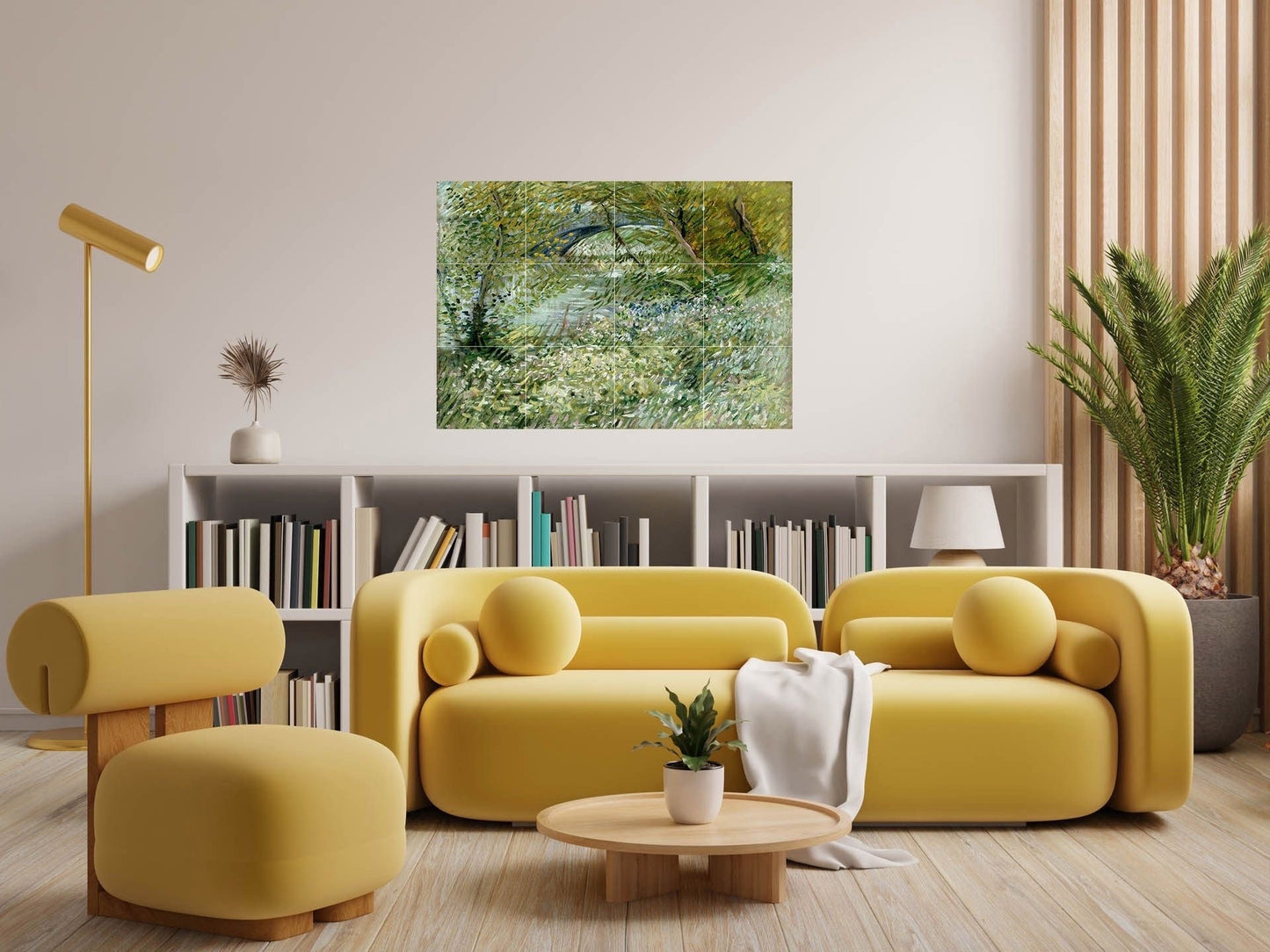 Tile Mural/Mosaic Ceramic Panel of Vincent Van Gogh - River Bank in Springtime - Countryside Mural -Van Gogh Print - Countryside Wall Art