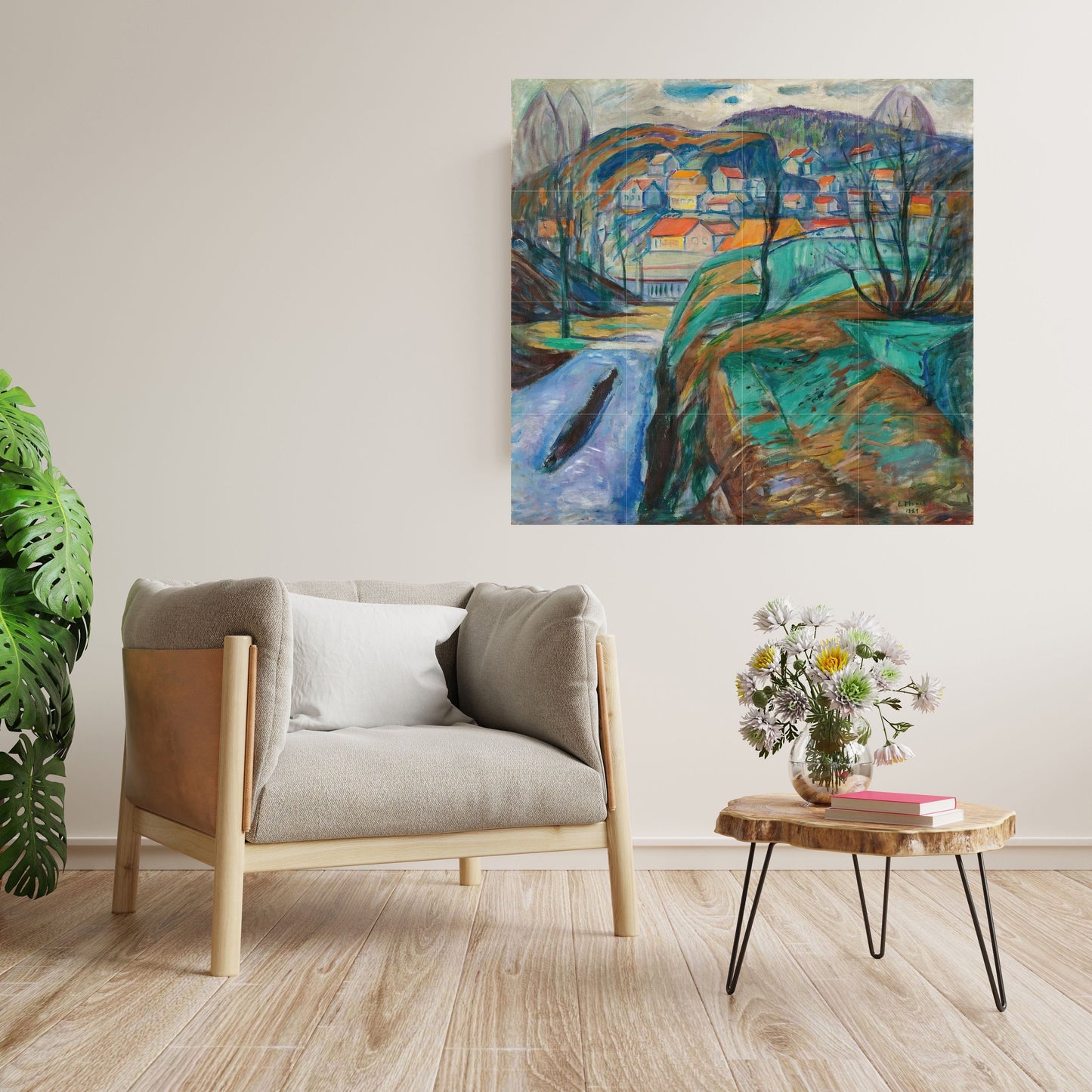 Tile Mural/Mosaic Ceramic Panel of Edvard Munch Painting Print - Munch Wall Print - Munch Art - Tile Mural - Tile Mosaic - Gloss Tiles