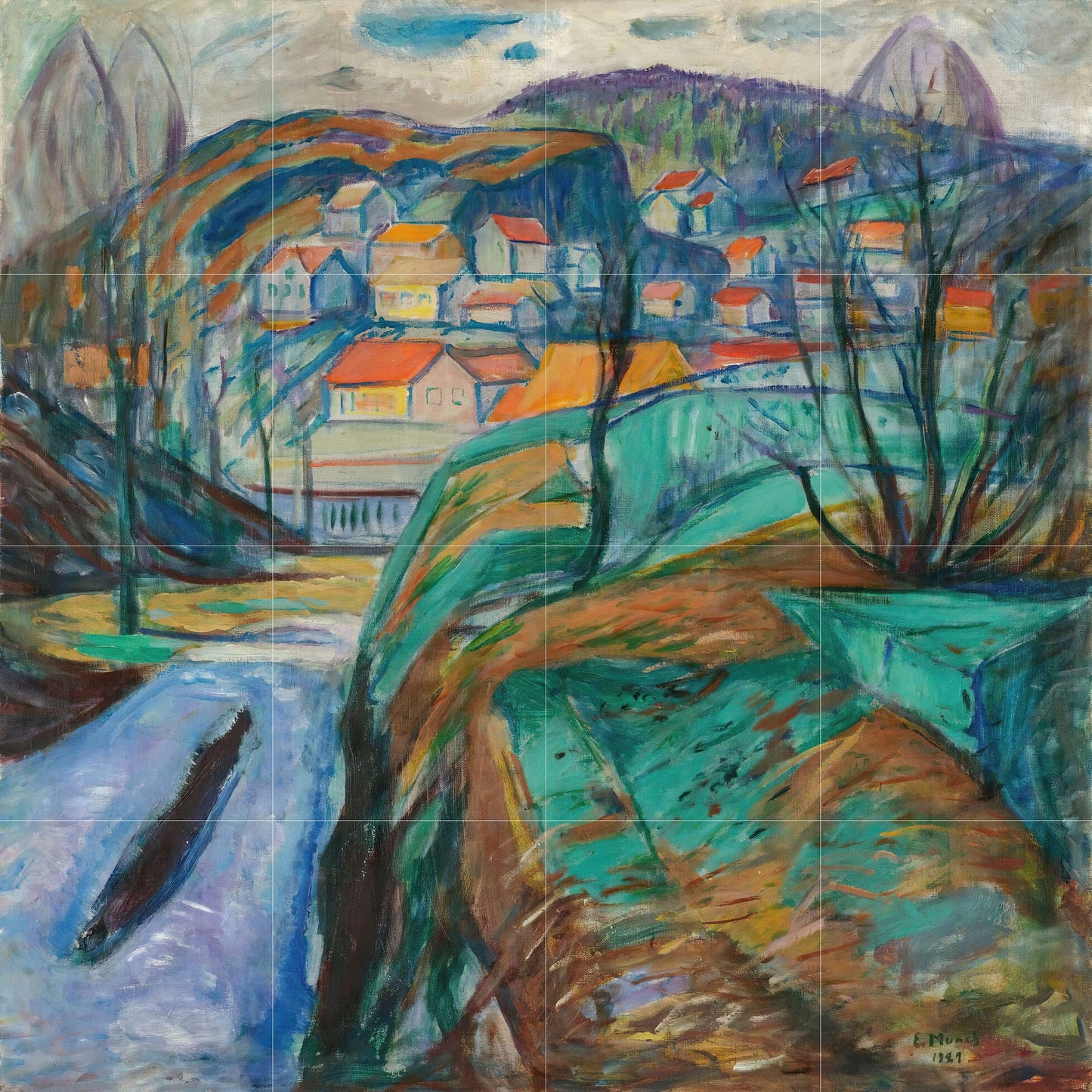 Tile Mural/Mosaic Ceramic Panel of Edvard Munch Painting Print - Munch Wall Print - Munch Art - Tile Mural - Tile Mosaic - Gloss Tiles