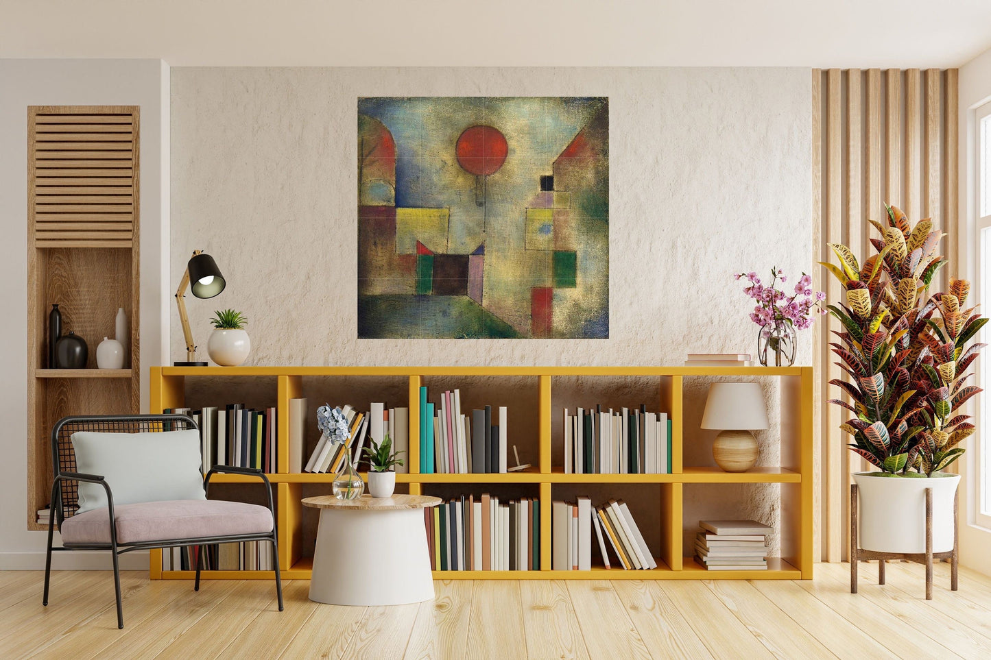 Tile Mural/Mosaic Ceramic Panel of Red Baloon - Paul Klee Print - Paul Klee Wall Art - Paul Klee Wall Decal - Klee Print - Gloss Tiles