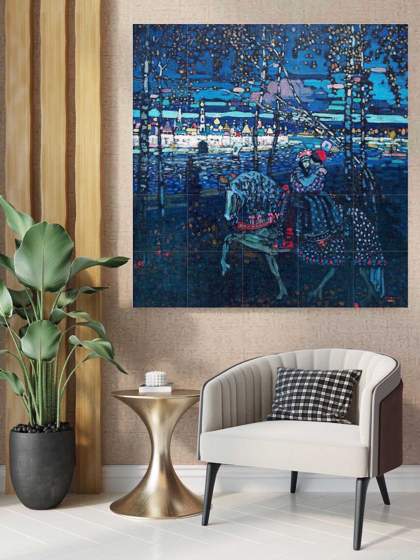 Tile Mural/Mosaic Ceramic Panel of Wassily Kandinsky Print - Tile Mural -Kandinsky Wall Print - Kandinsky Mosaic -Kandinsky Art Painting