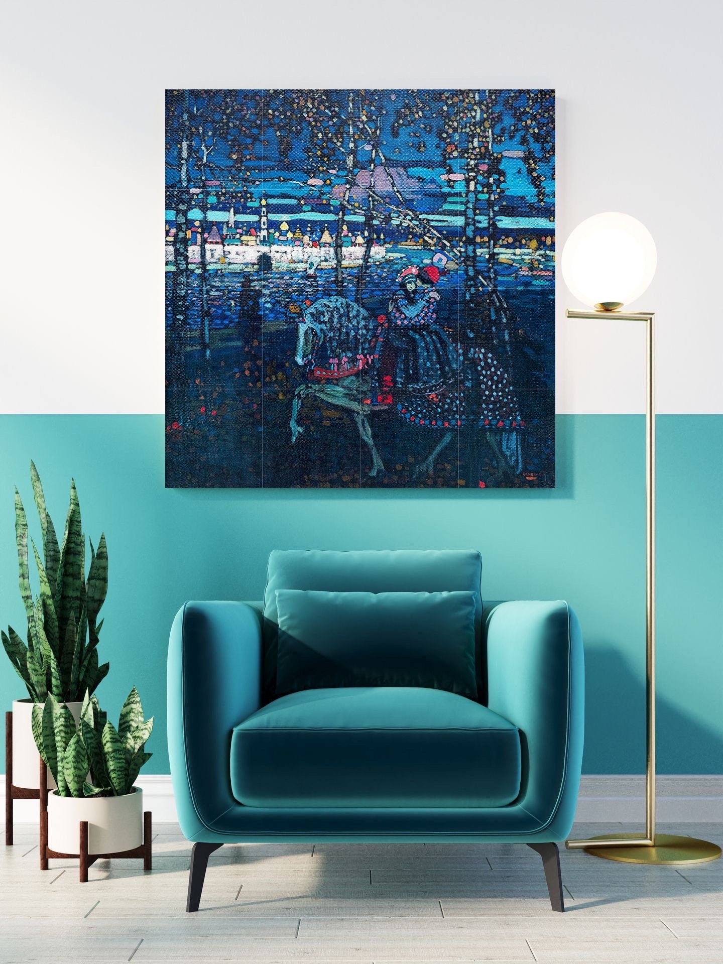 Tile Mural/Mosaic Ceramic Panel of Wassily Kandinsky Print - Tile Mural -Kandinsky Wall Print - Kandinsky Mosaic -Kandinsky Art Painting