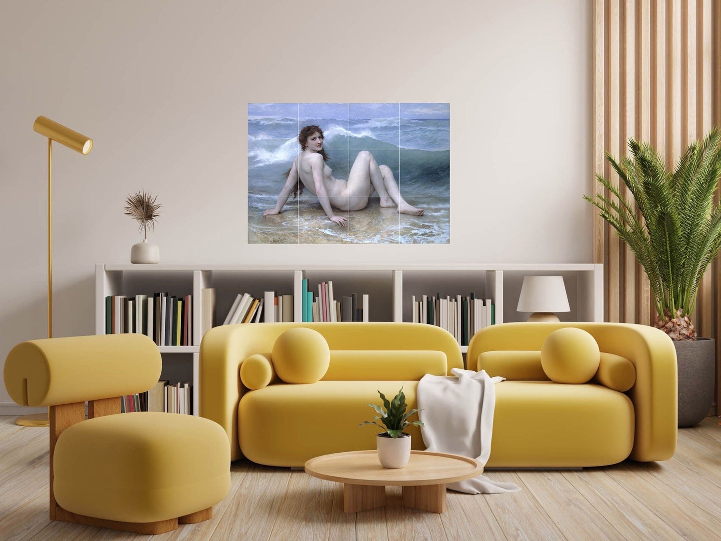 Tile Mural/Mosaic Ceramic Panel of William Bouguereau The Wave - Bouguereau wall print -Gloss Tiles - Tile Mosaic - Nude Wall Art Print
