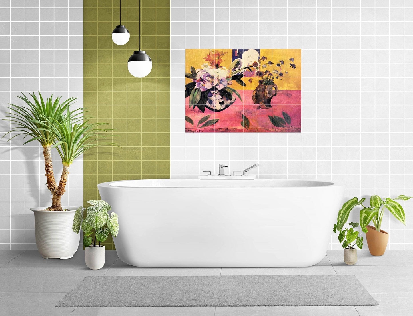 Tile Mural/Mosaic Ceramic Panel of Paul Gauguin Still Life - Gauguin Painting - Gauguin Wall Art - Flower Mural - Gauguin Art Print