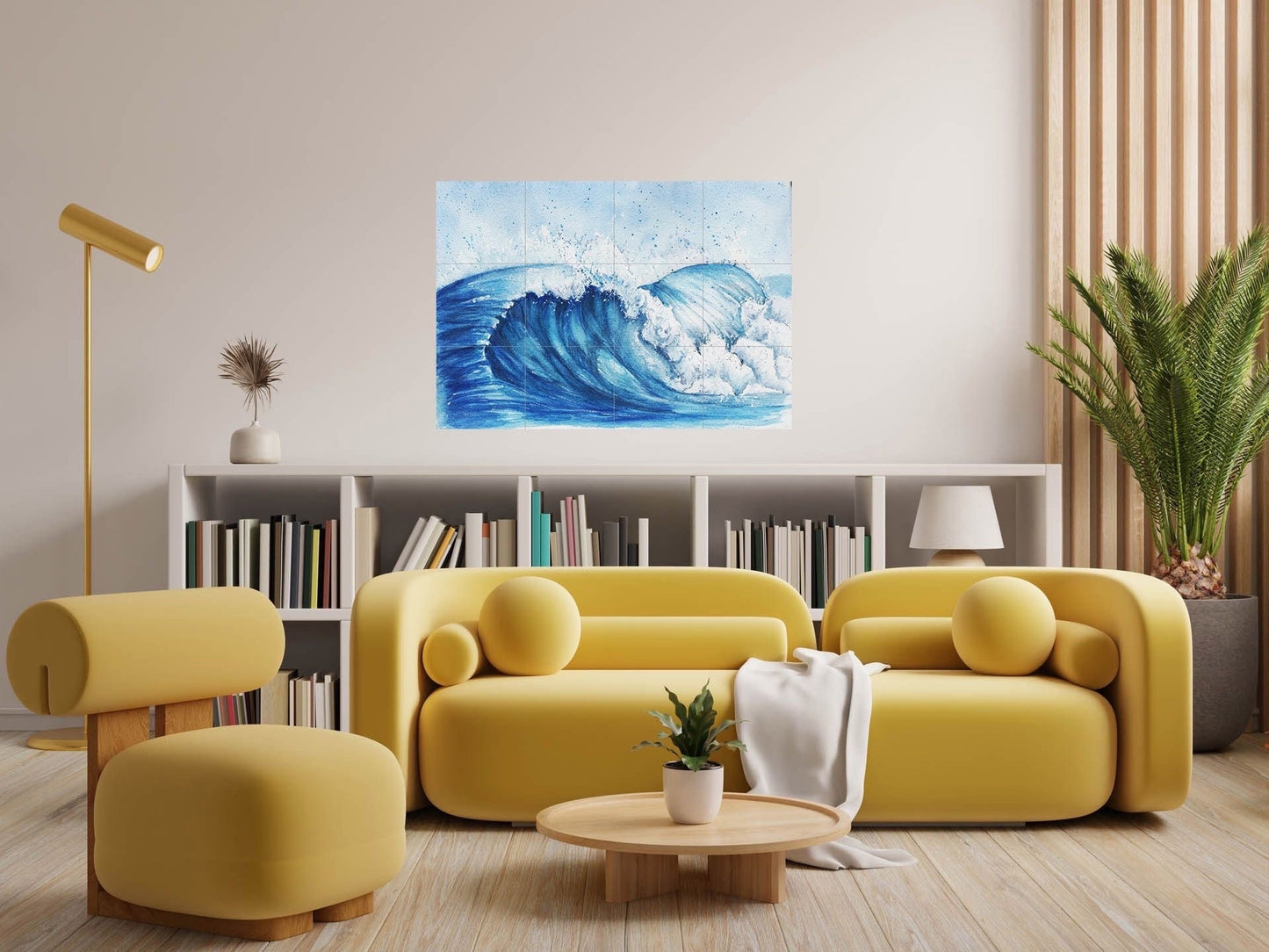 Tile Mural/Mosaic Ceramic Panel of Ocean Waves Painting - Sea Mural - Ocean Waves Wall Mural - Sea Wall Art Print - Landscape Tile Mosaic