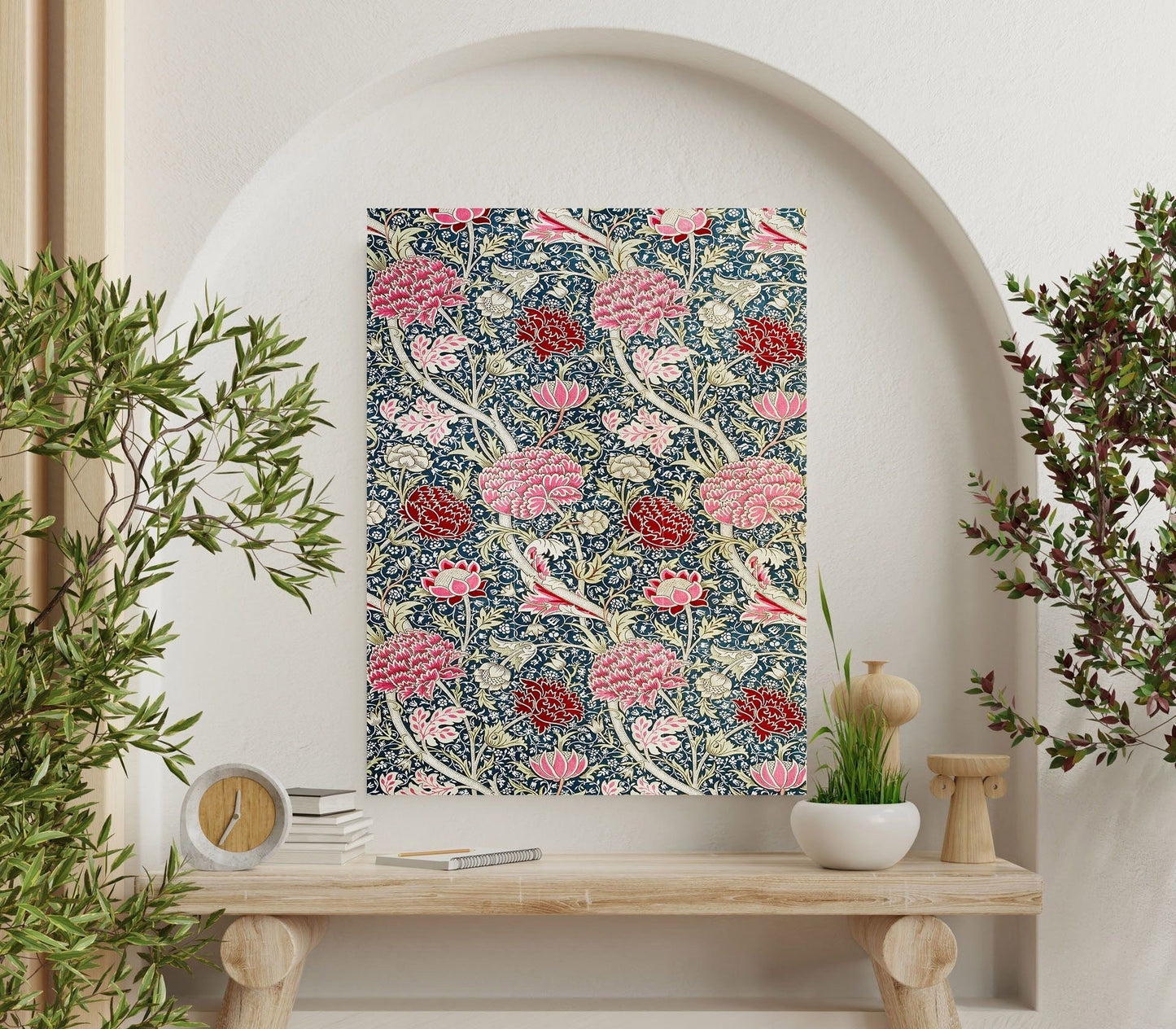 Tile Mural/Mosaic Ceramic Panel of William Morris Cray - William Morris Wall Art - Morris Pattern - Botanical Print -Gloss Tiles- Flower Art
