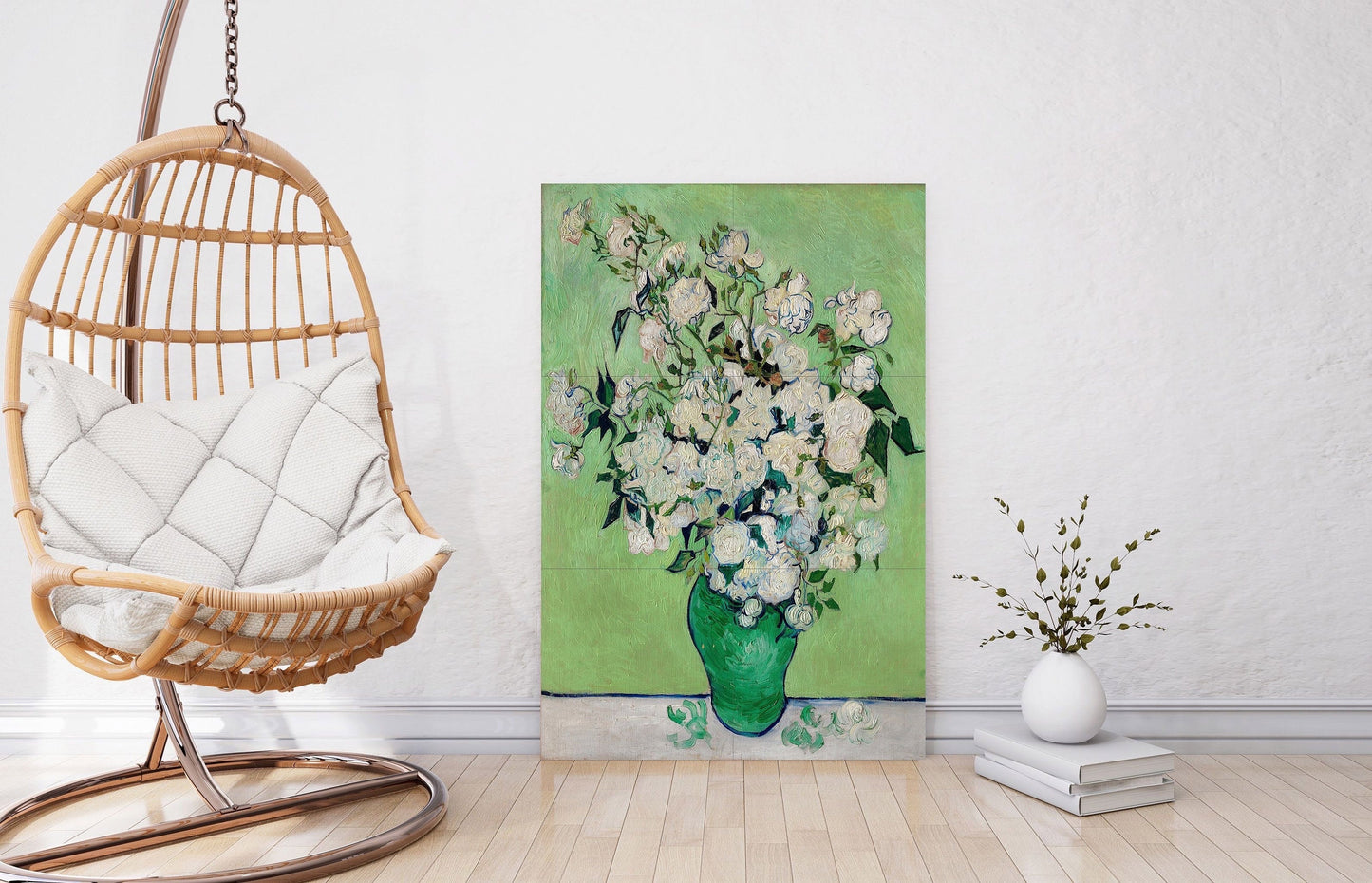 Tile Mural/Mosaic Ceramic Panel of Vincent Van Gogh Roses - Flower Mural - Van Gogh Print - Roses Art Print - Flowers in a Vase Art Print