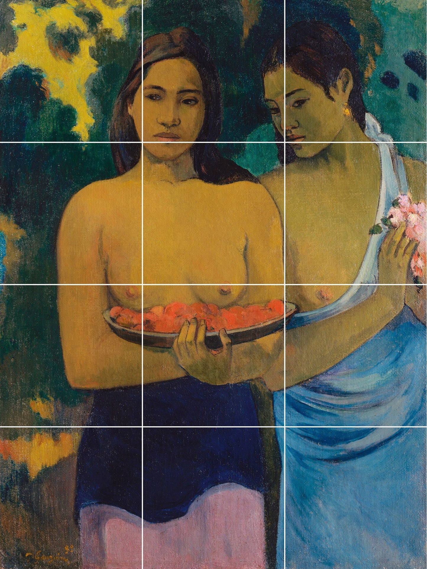 Tile Mural/Mosaic Ceramic Panel of Paul Gauguin Two Tahitian Women - Gauguin wall print - Gauguin wall art - Tile Mural - Gauguin naked art