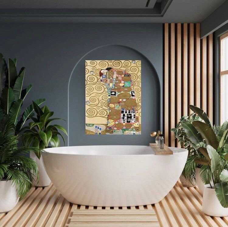 Tile Mural/Mosaic Ceramic Panel of Gustav Klimt Fulfilment - Klimt Wall Art - Klimt Art Prints - Klimt Painting - Gustav Klimt Mural