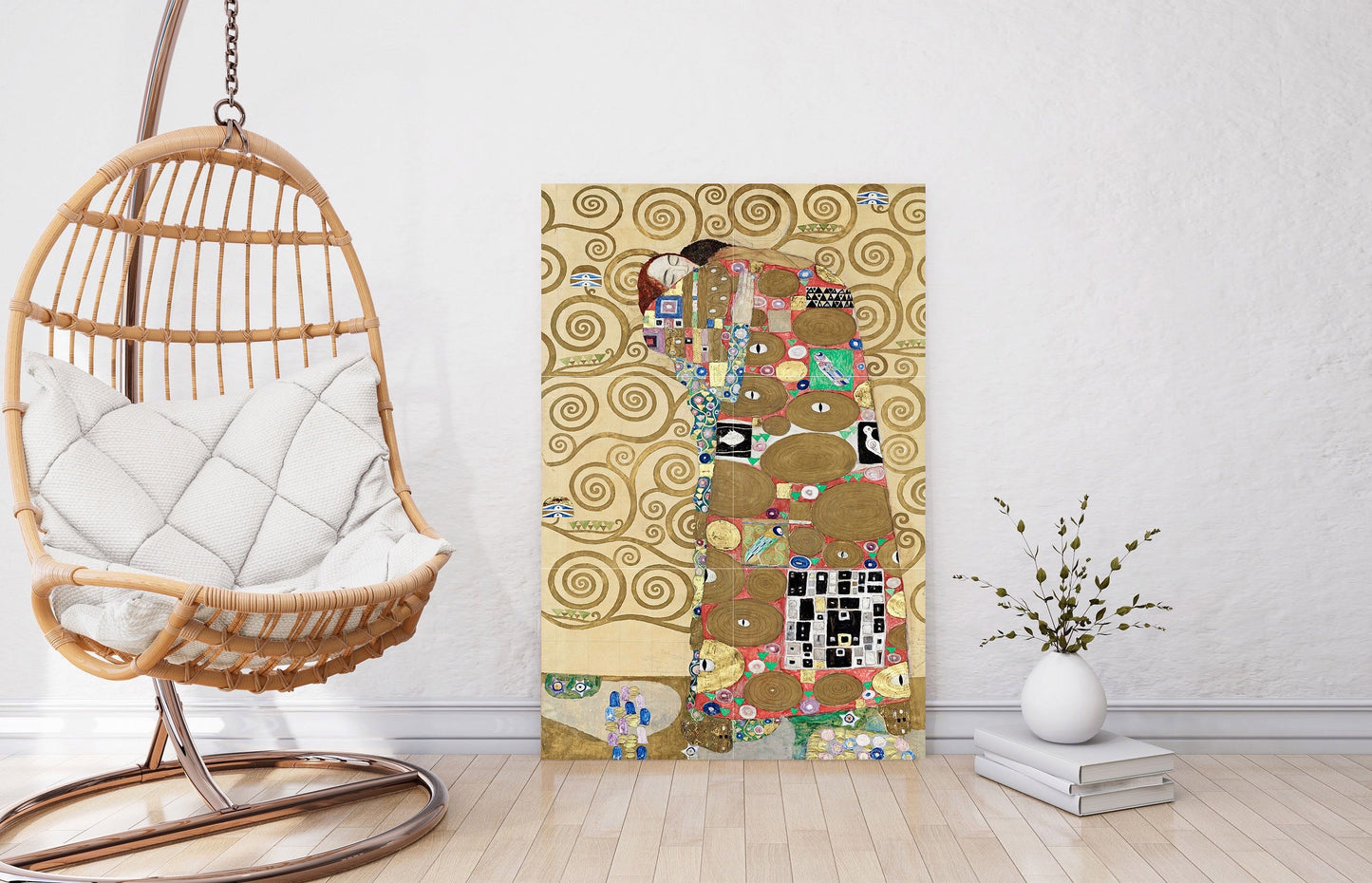 Tile Mural/Mosaic Ceramic Panel of Gustav Klimt Fulfilment - Klimt Wall Art - Klimt Art Prints - Klimt Painting - Gustav Klimt Mural