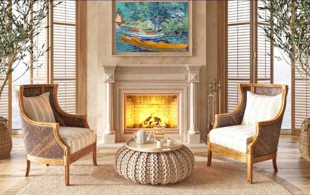 Tile Mural/Mosaic Ceramic Panel of Vincent Van Gogh Painting - Van Gogh Prints - Van Gogh Wall Art - Van Gogh Painting - Van Gogh Art Mural