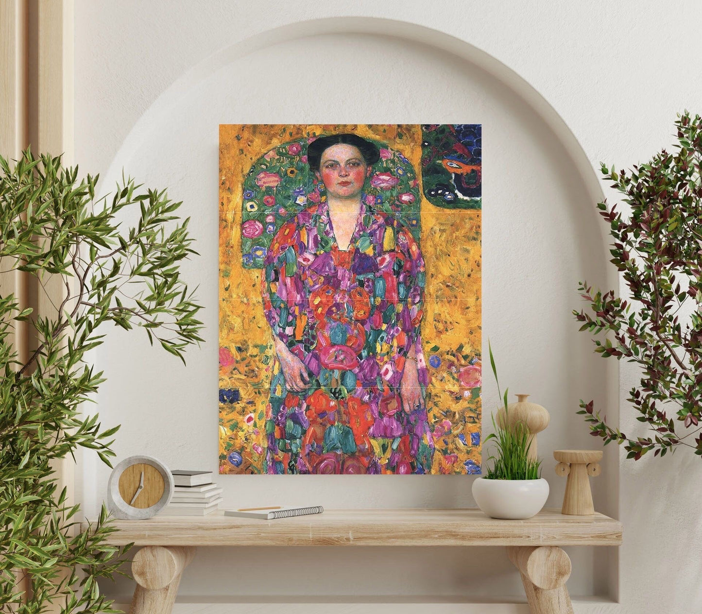 Tile Mural/Mosaic Ceramic Panel of Gustav Klimt Portrait - Klimt Wall Art - Klimt Art Prints - Klimt Painting - Gustav Klimt Mural