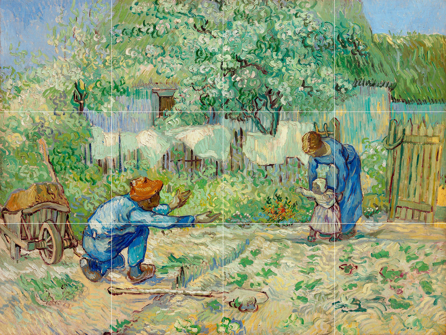 Tile Mural/Mosaic Ceramic Panel of Vincent Van Gogh Painting - Countryside Mural - Van Gogh Print - Countryside Wall Art - Van Gogh Art