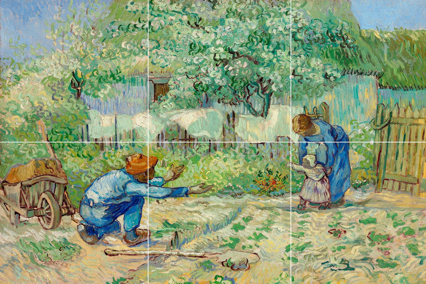 Tile Mural/Mosaic Ceramic Panel of Vincent Van Gogh Painting - Countryside Mural - Van Gogh Print - Countryside Wall Art - Van Gogh Art