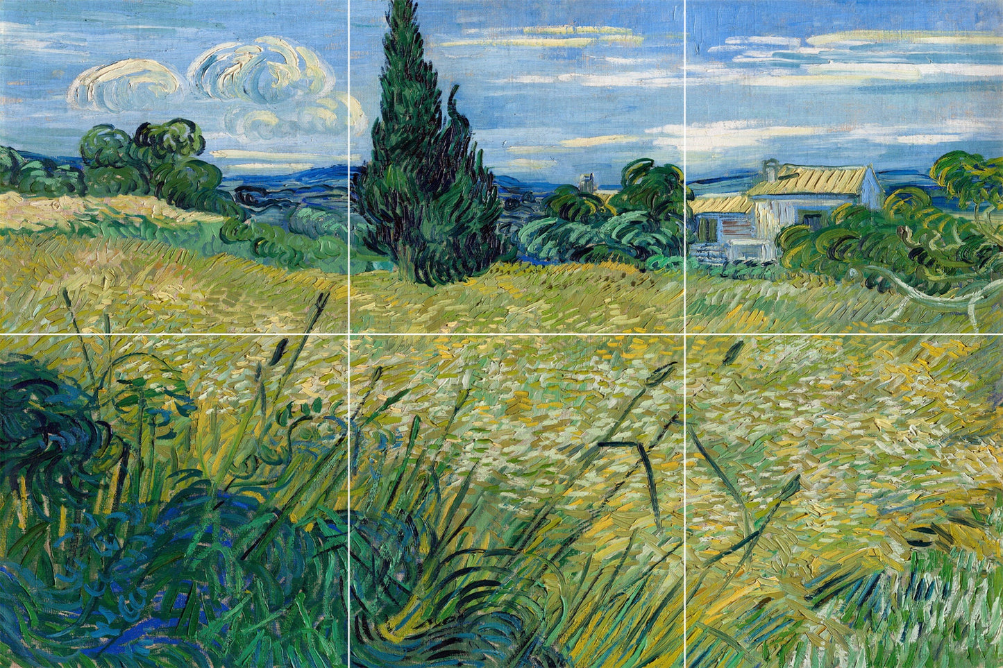 Tile Mural/Mosaic Ceramic Panel of Vincent Van Gogh Painting - Countryside Mural - Van Gogh Print - Countryside Wall Art - Van Gogh Art