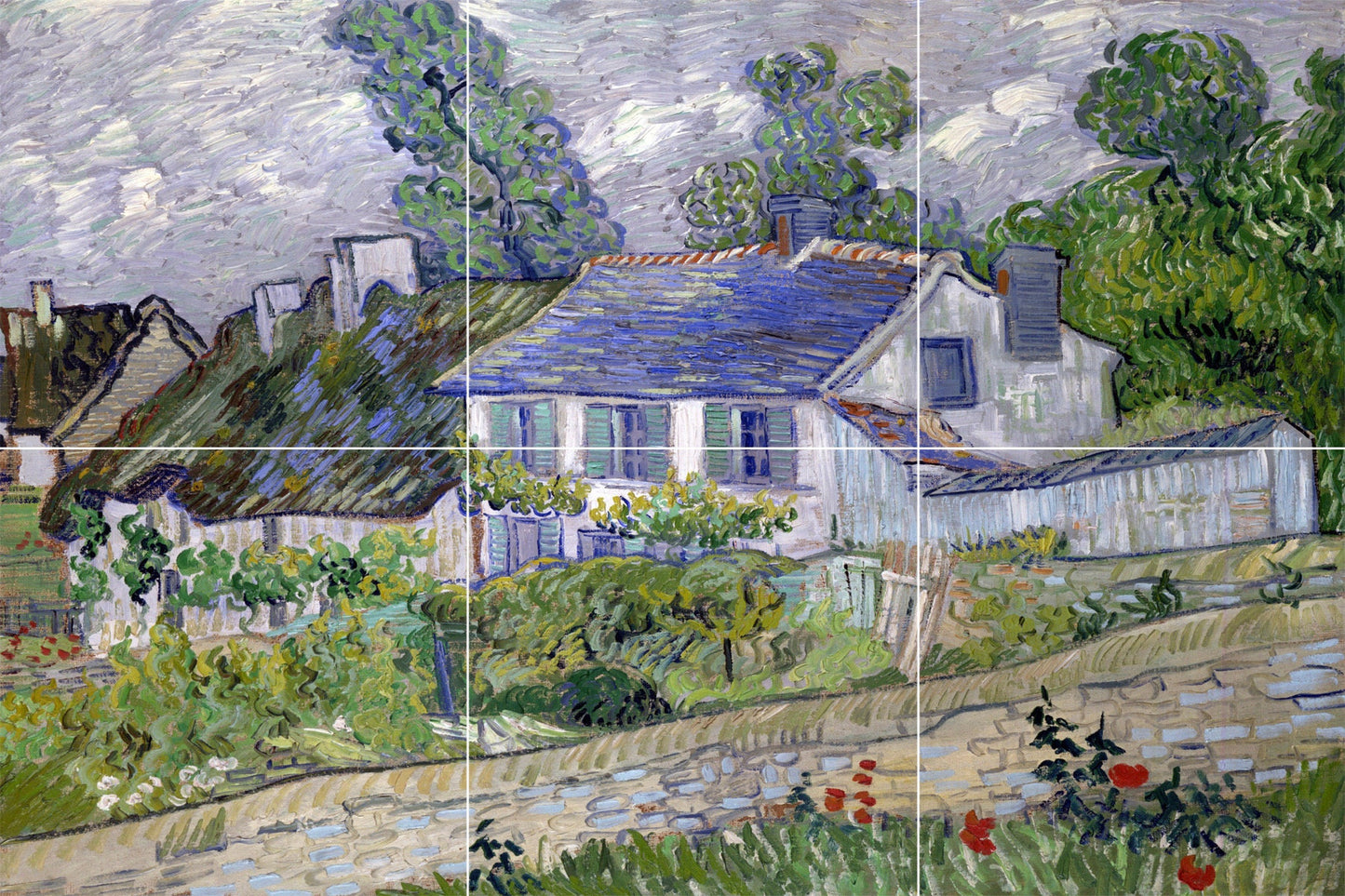 Tile Mural/Mosaic Ceramic Panel of Vincent Van Gogh Painting - Countryside Mural - Van Gogh Print - Countryside Wall Art - Van Gogh Art