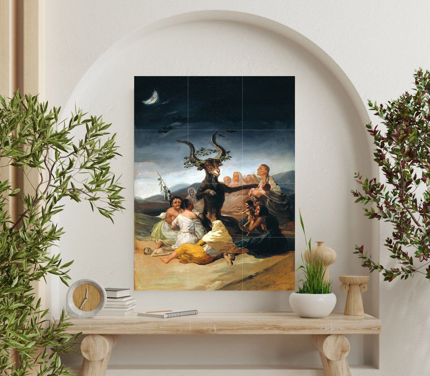 Tile Mural/Mosaic Ceramic Panel of Francisco de Goya Sabbath of Witches - Goya Painting - Goya Wall Art -Goya Prints - Goya Art Print Mural
