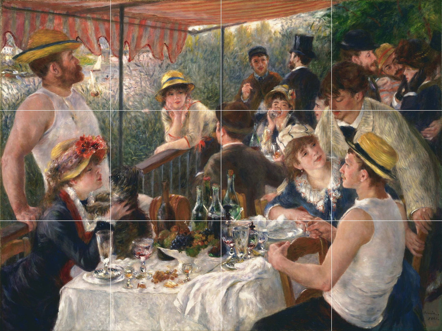 Tile Mural/Mosaic Ceramic Panel of Pierre-Auguste Renoir - Luncheon - Renoir Wall Art - Renoir Painting - Renoir Prints - Renoir Art