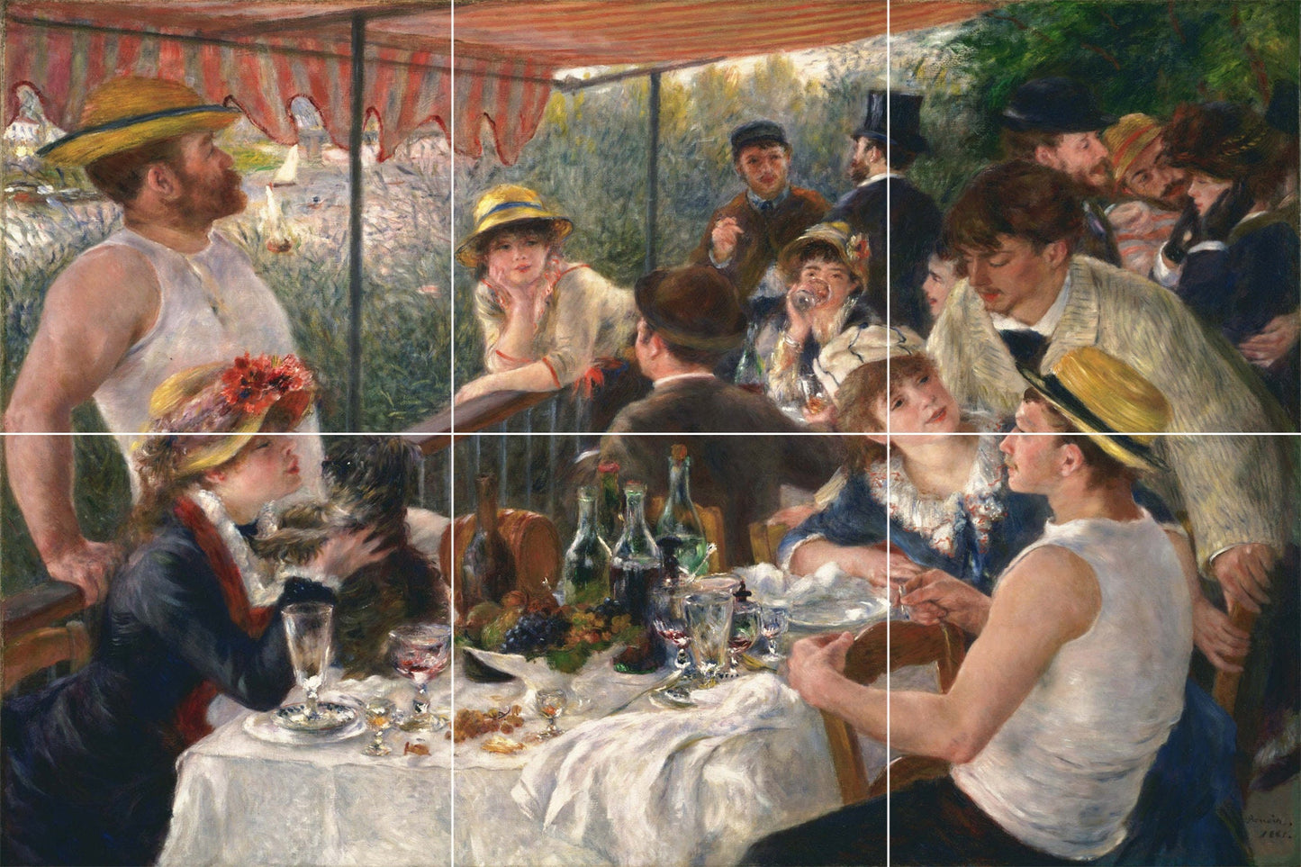 Tile Mural/Mosaic Ceramic Panel of Pierre-Auguste Renoir - Luncheon - Renoir Wall Art - Renoir Painting - Renoir Prints - Renoir Art