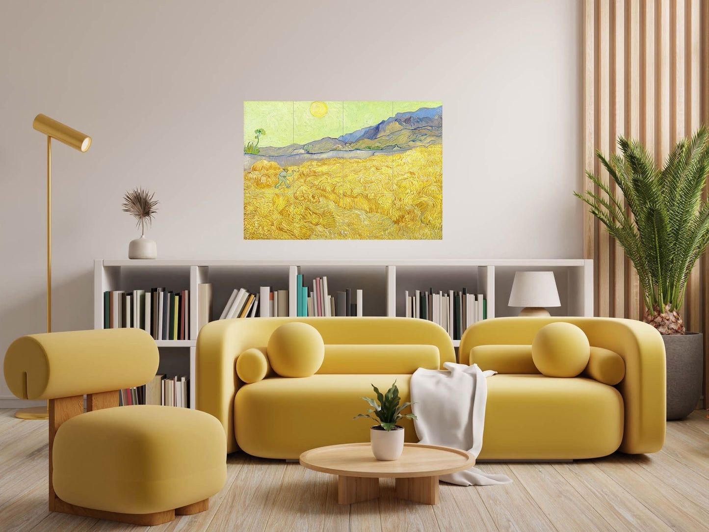 Tile Mural/Mosaic Ceramic Panel of Vincent Van Gogh - Wheatfield with a Reaper - Countryside Mural - Van Gogh Print - Countryside Wall Art
