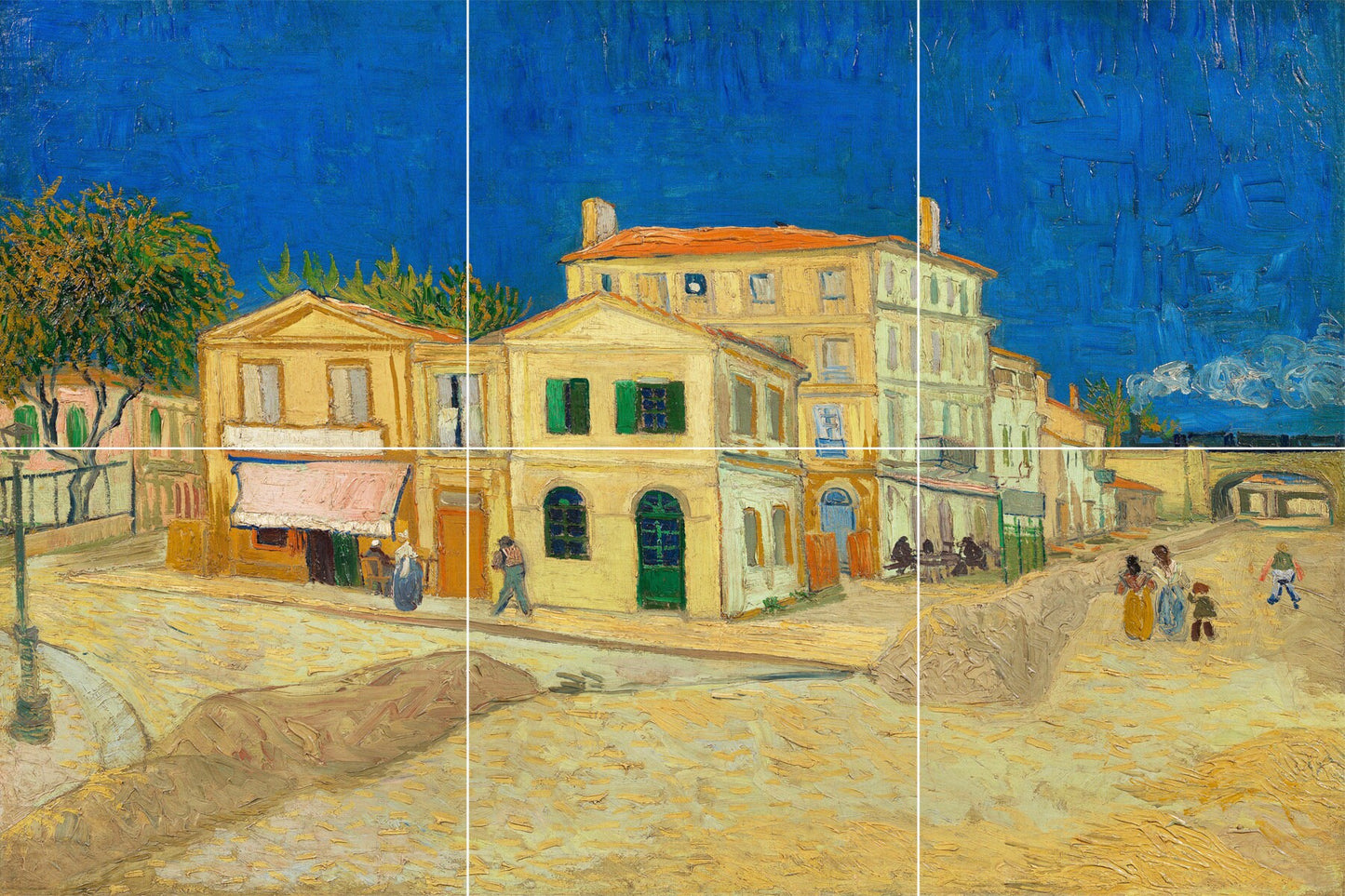 Tile Mural/Mosaic Ceramic Panel of Vincent Van Gogh - The Yellow House - Countryside Mural - Van Gogh Prints - Countryside Wall Art Decor