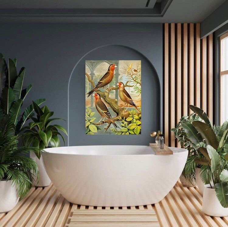 Tile Mural/Mosaic Ceramic Panel of Birds -Bird Wall Art Print -Tile Mural-Birds Mosaic -Gloss Tiles -Bird Mural -W A Blakston Painting Print