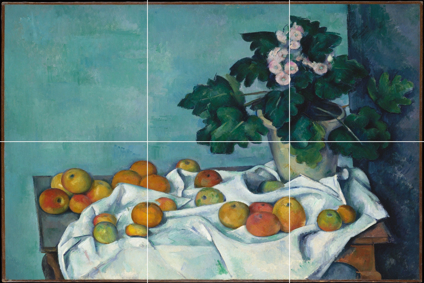 Tile Mural/Mosaic Ceramic Panel of Sill Life with Apples- Claude Monet Print - Fruit Mural -Fruit Wall Art - Fruit Mosaic Tiles -Gloss Tiles