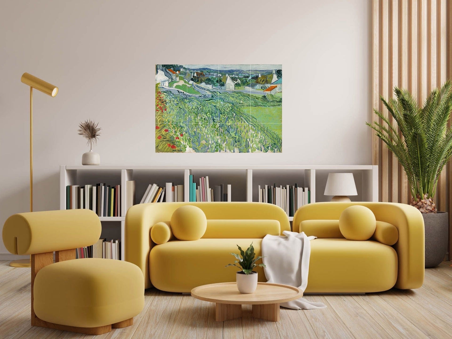 Tile Mural/Mosaic Ceramic Panel of Vincent Van Gogh - Vineyards - Countryside Mural -Van Gogh Print - Countryside Wall Art - Botanical Art
