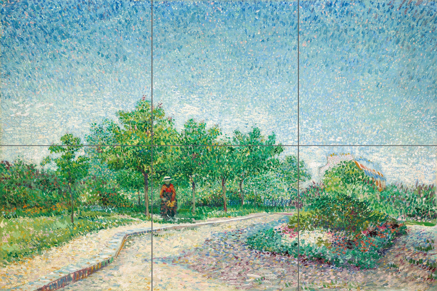 Tile Mural/Mosaic Ceramic Panel of Vincent Van Gogh - Square Saint Pierre - Countryside Mural - Van Gogh Print - Countryside Wall Art